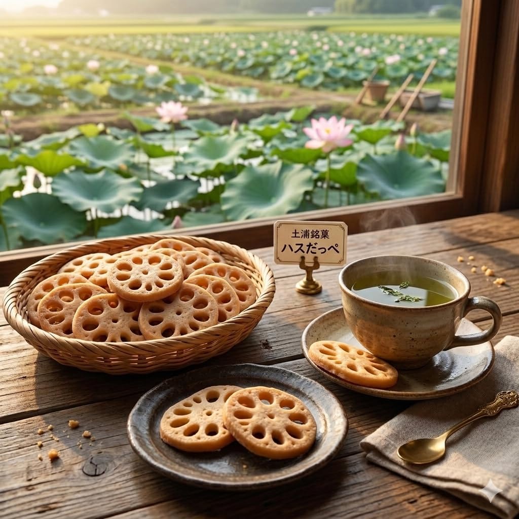Lotus Root Sablé, Lotus Dape, Box of 8, Ibaraki Prefecture Tsuchiura Confectionery