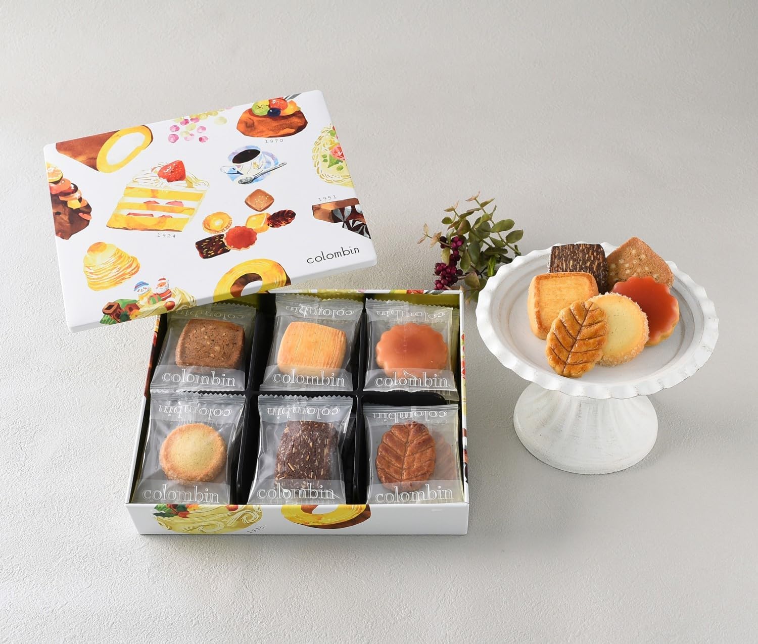 Columban Anniversary Leaf Rusec Gift Treat Assortment Individually Wrapped Design Tin Luxury Reward Cookies, 19 Count