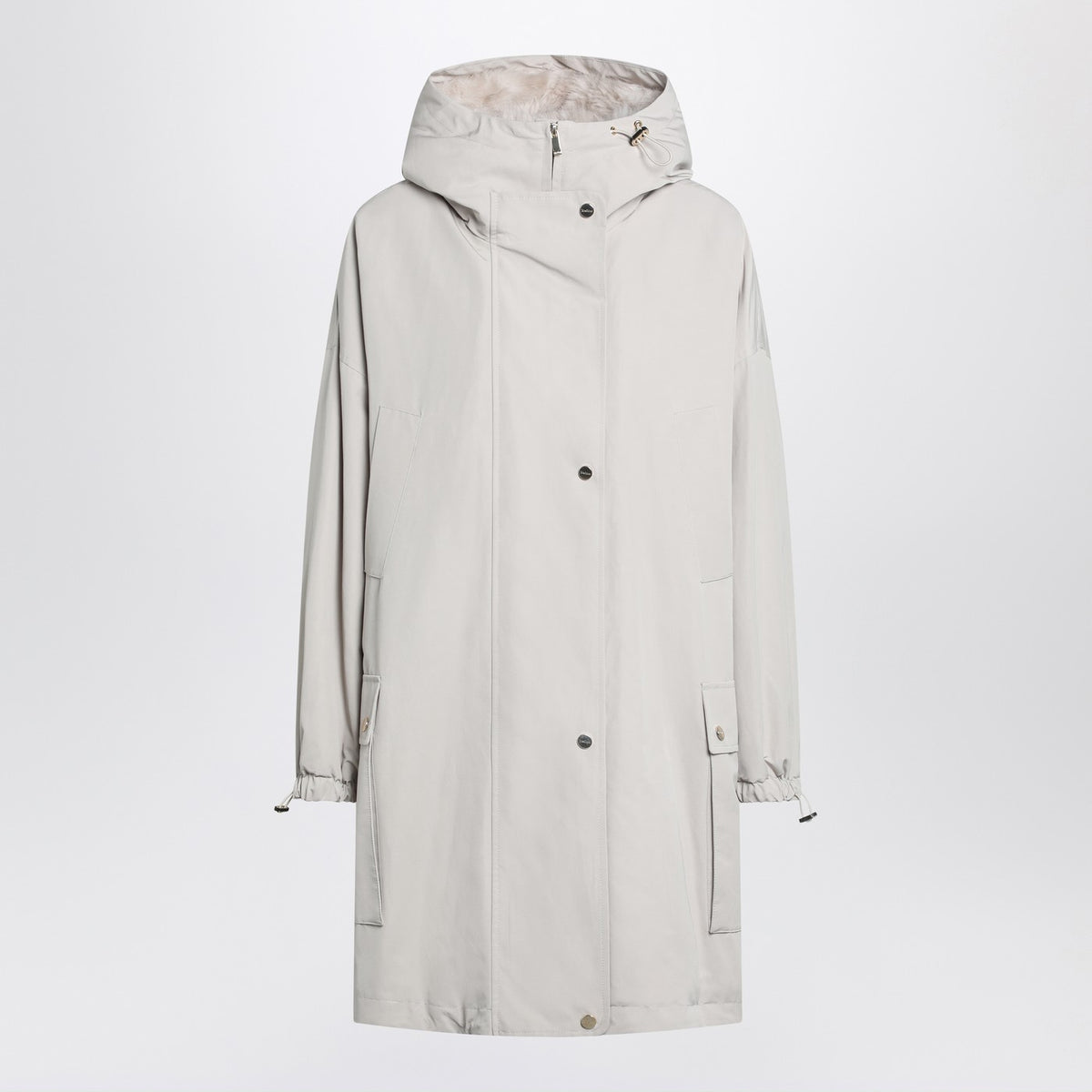 Max Max Mara Studio Light Beige Cotton Blend Parka - Image 4