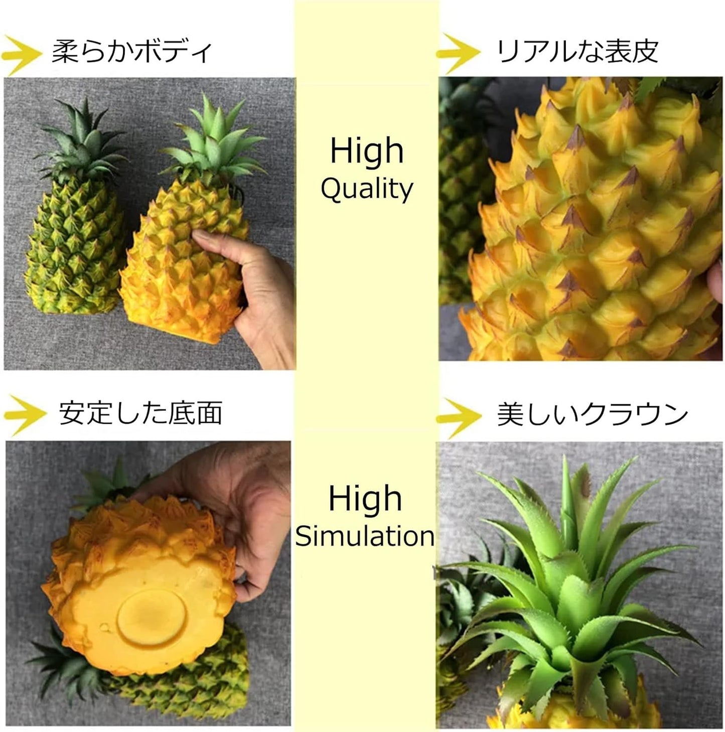 NOELAMOUR Pineapple Food Sample Model, Realistic Food Model, Display, Prop, Pine, Figurine, Height 8.3 inches (21 cm)