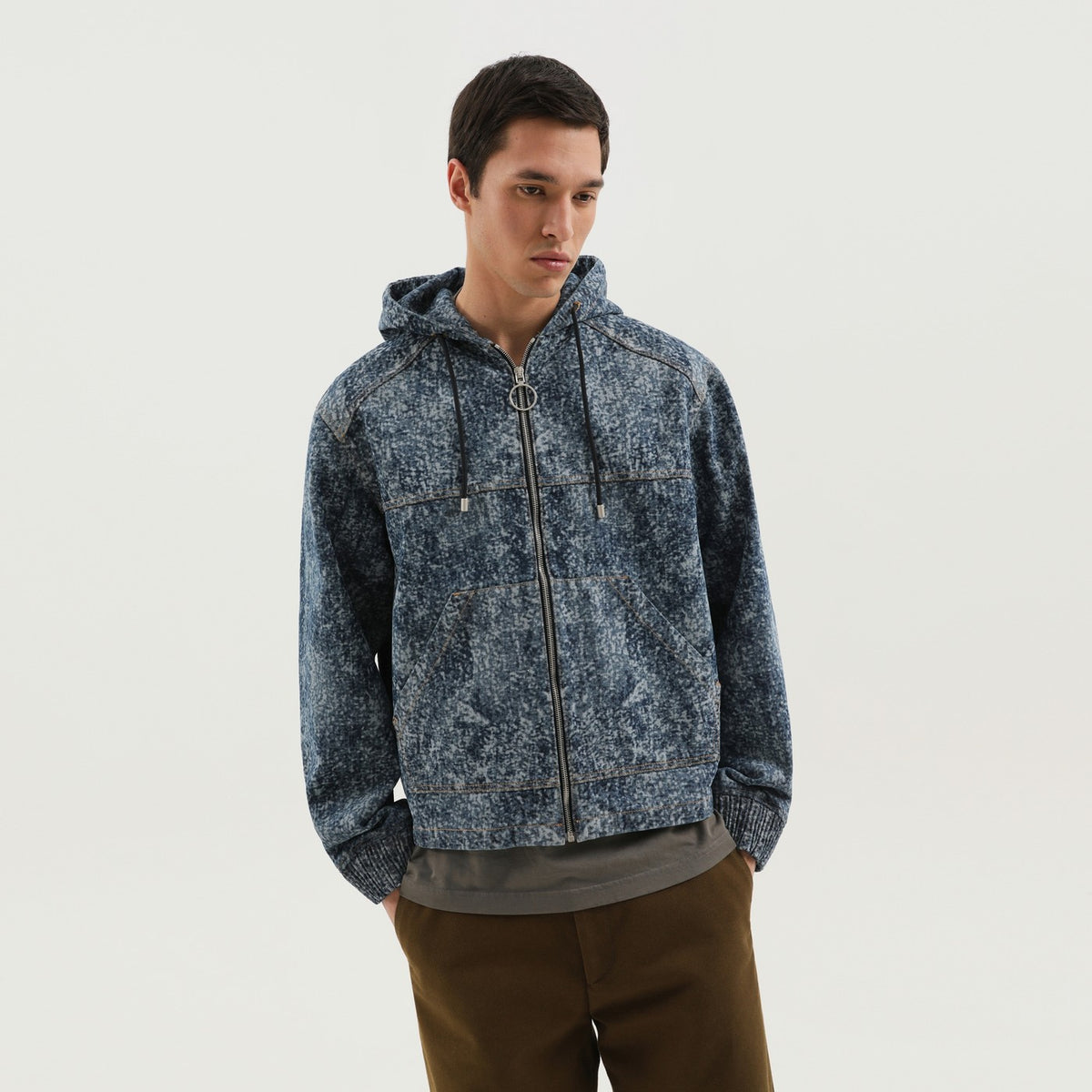 1989 1989スタジオデニムマーブルジップフーディー - Image 4