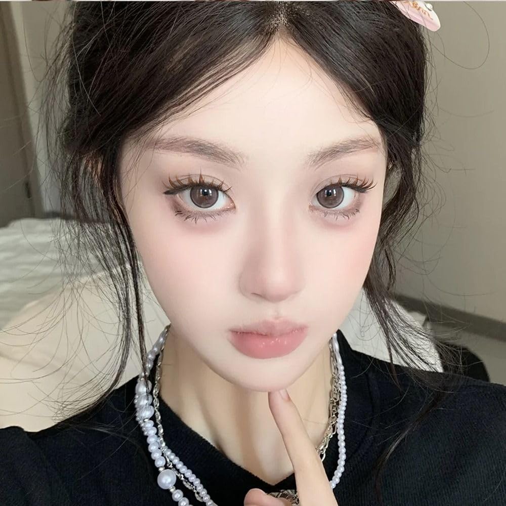 80pcs False Eyelashes Glueless Caramel Brown Fox & Dog Style Individual Natural Cartoon Anime False Eyelashes DIY Eyelash Extensions