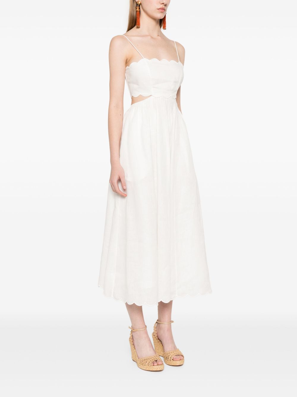 Zimmermann ZIMMERMANN RHIANNON LINEN MIDIドレス - Image 4