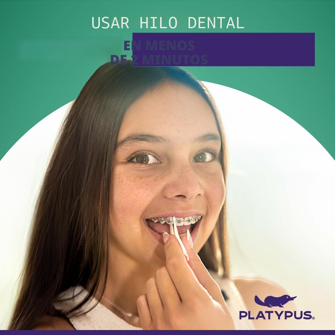 Platypus Hilo dental de ortodoncia para aparatos ortopédicos, 40 unidades (paquete de 1), púas ortográficas para adultos y niños, se adapta debajo del alambre del arco, no daña, fomenta los hábitos de