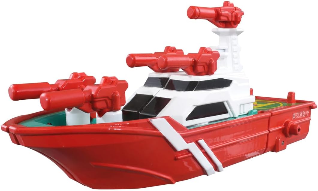 Takara Tomy Tomica Jobreiver TJBDX United Fire Braver Fire Truck & Fireboat Combination Set, Mini Car Toy, Ages 3 and Up