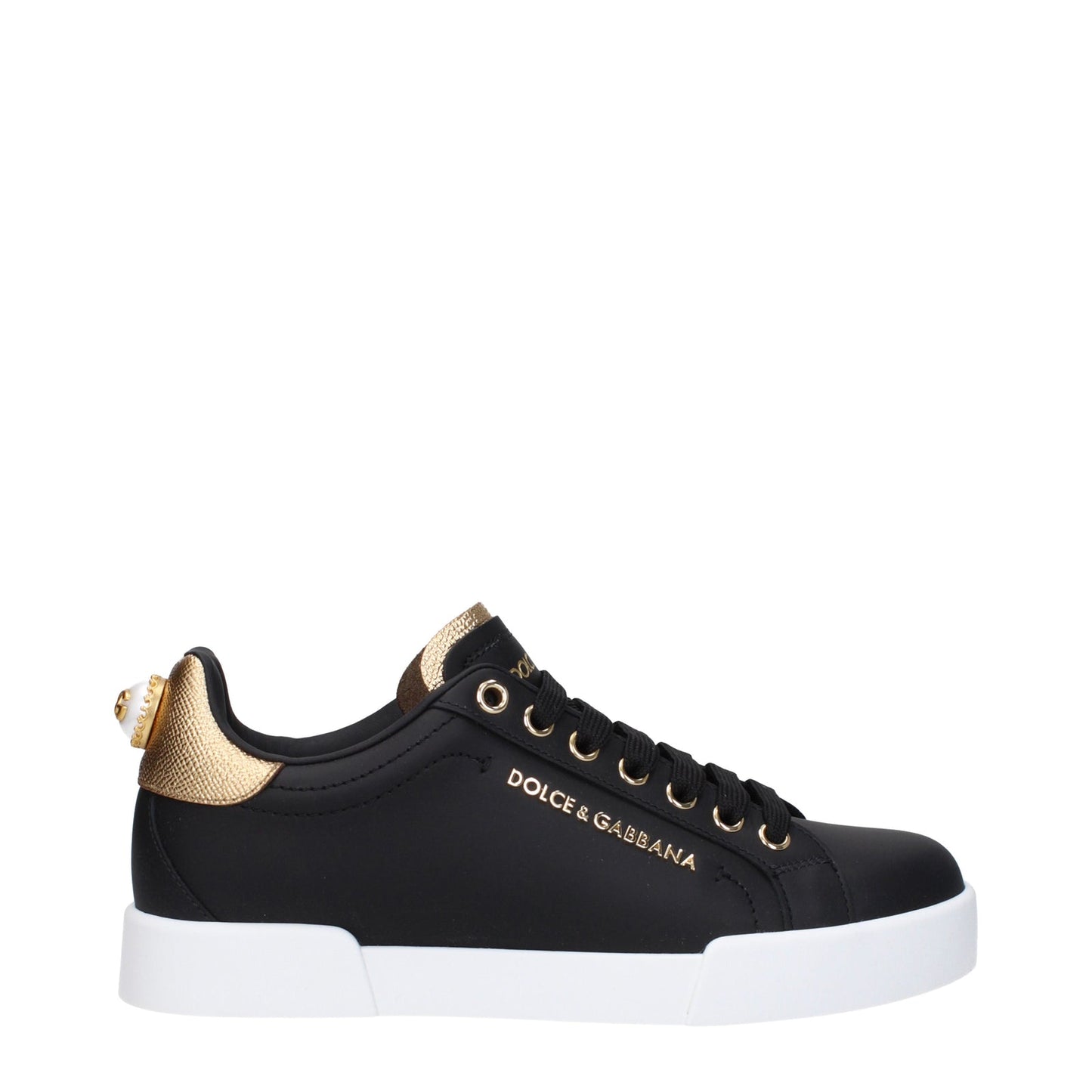 Dolce  Gabbana ドルチェ＆ガッバーナスニーカーポルトフィーノ女性レザーブラック/ゴールド - Image 4