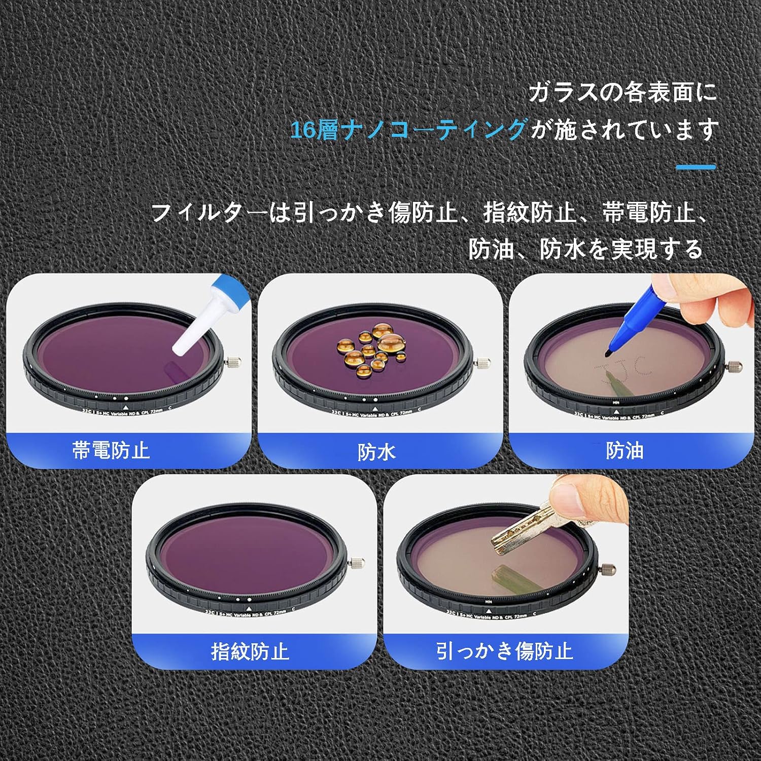 [2 in 1 Variable ND+CPL] JJC 67mm Variable ND Filter ND2-ND32 + CPL Filter 32 Layer Nano Coating Sony FE 24-70mm / Canon EF-S 18-135mm / RF 24-105mm / Nikon AF-S DX 18-105mm / Sigma 28-70mm F1.4 Such