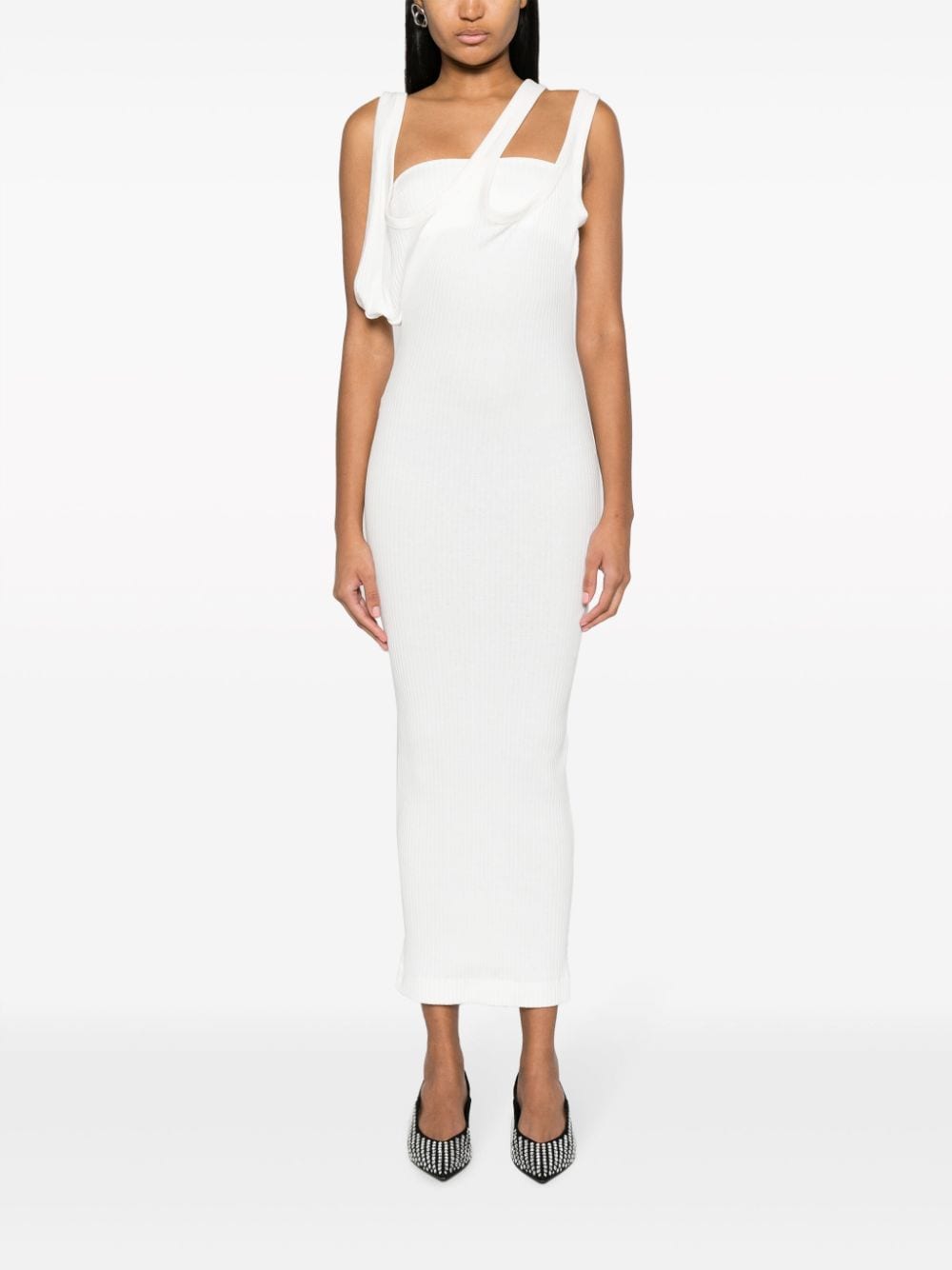 The Attico Ribbed Jersey Midi Dress Runway - Image 4