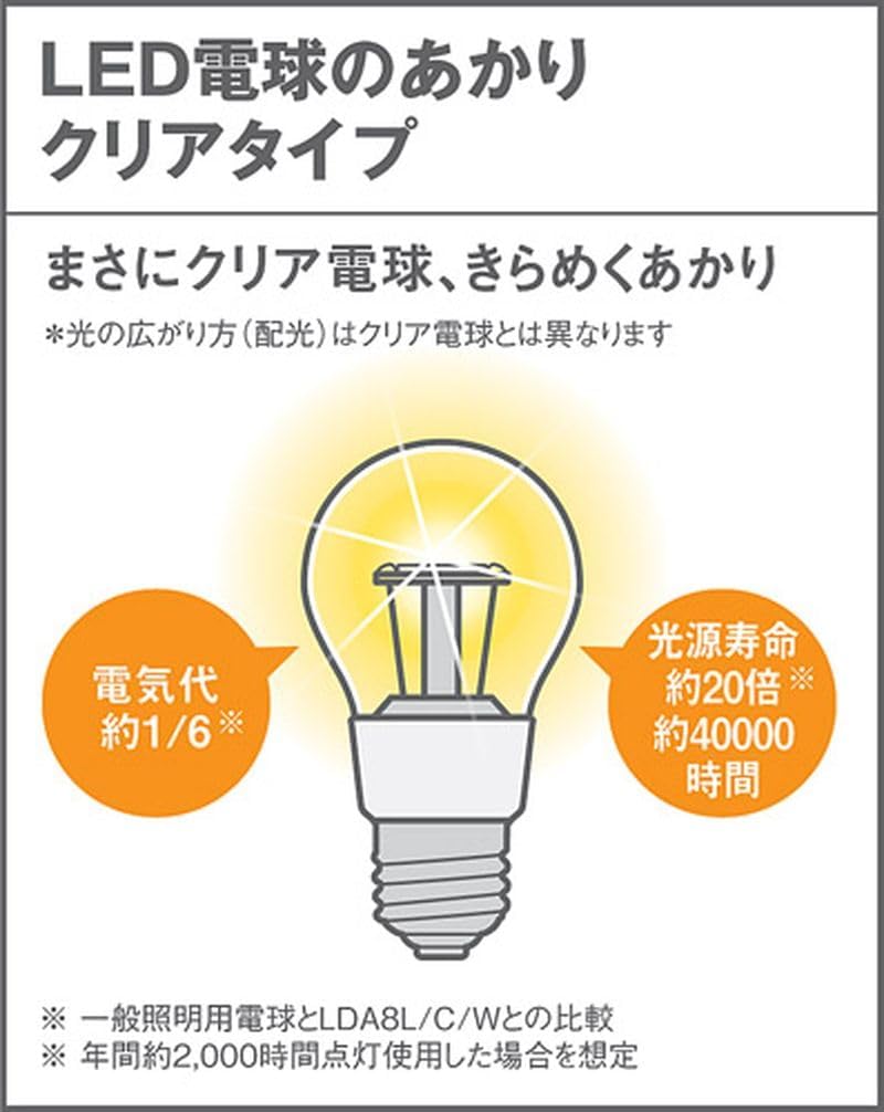 Panasonic (Panasonic) Bracket LED Bulb 3.4W 1 Light, Direct Wall Mount, LED Bulb Replacement, Bulb Color, Black Leather Satin Finish, Width 200 x Depth 272 x Height 221mm, LGB81467