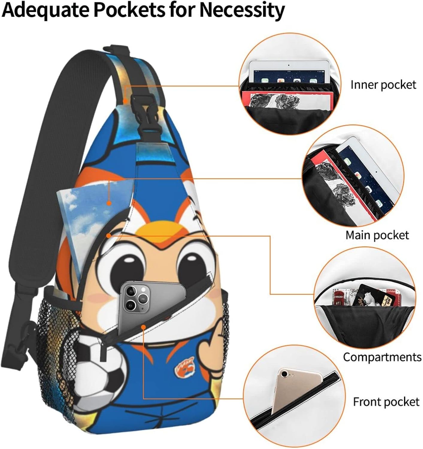 V Farren Nagasaki Shoulder Bag, Large Capacity, Shoulder Bag, Crossbody Bag, Work Commute, School, Travel, Events, Anime, Moe Goods, Multifunctional, Lightweight, Unisex, Gift, Sports, School Bag,