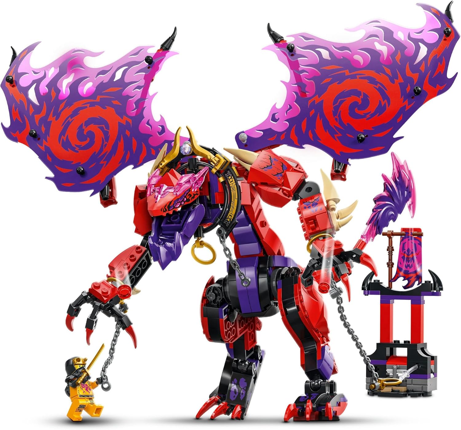 LEGO NINJAGO 71832 Chaos Dragon: Thunder Fang, Toy Building Blocks, Present, Birthday Gift, Blocks, Boys, Girls, Children, Ages 8, 9, 10, Elementary School Students, Battle Robots