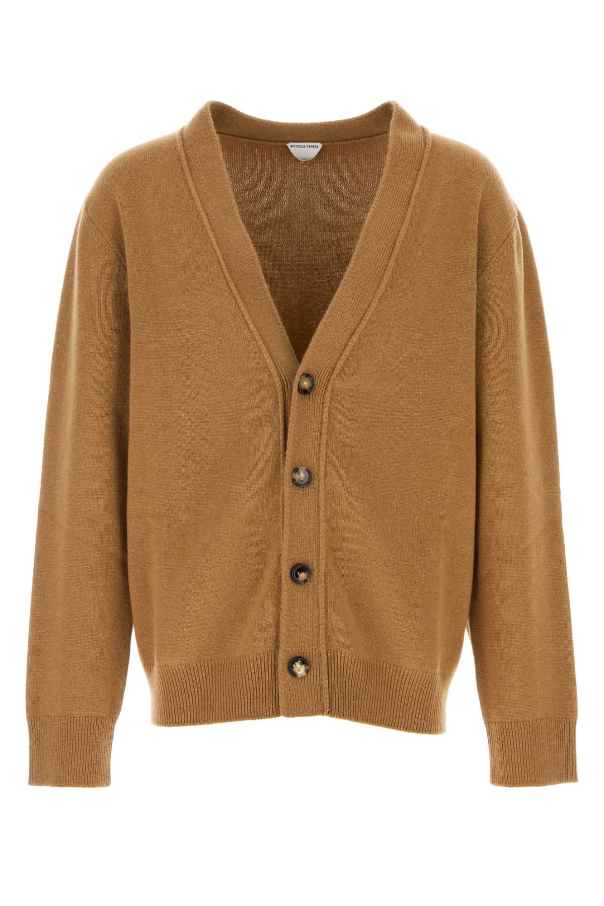 Bottega ボッテガベネタキャメルストレッチカシミアブレンドカーディガン - Image 4