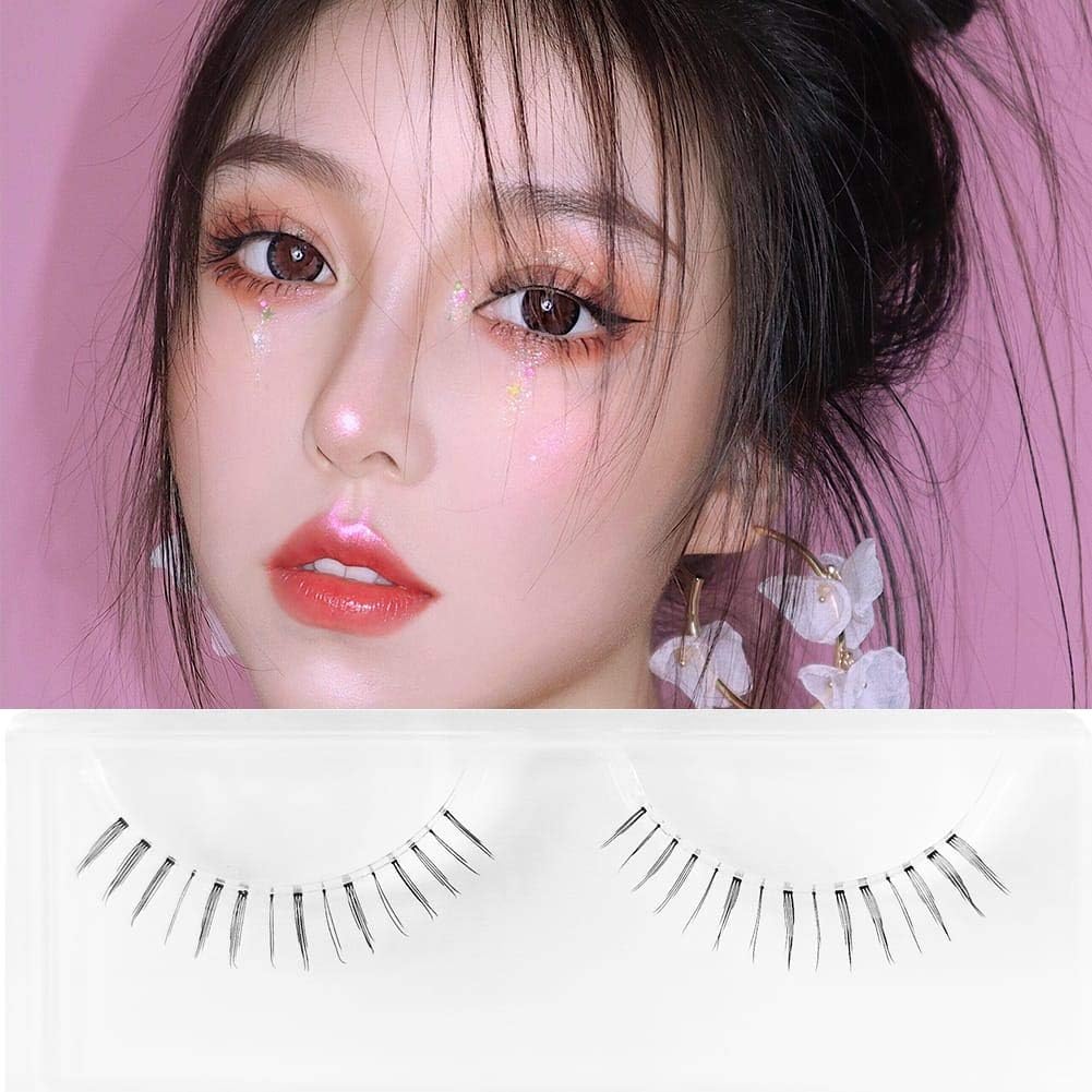 3 Pairs Lower Eyelashes False Eyelashes Transparent Axis False Eyelashes Natural Lower Eyelashes Lower Eyelashes High Quality Fiber Manual