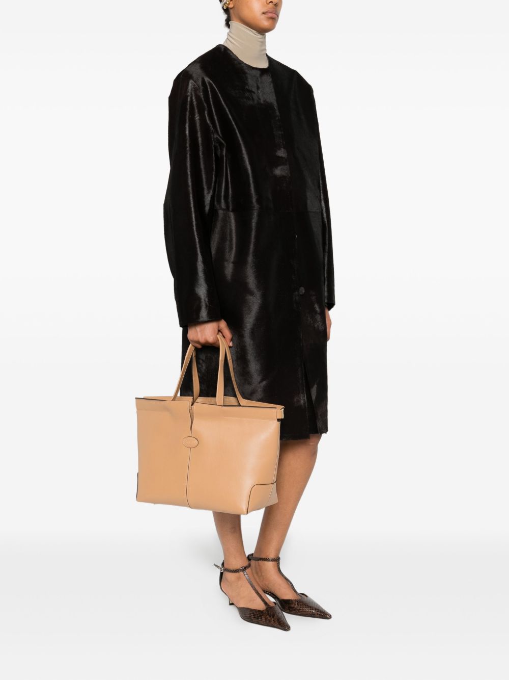 Tods トッド 'S Diバッグフォリオレザーショッピングバッグ - Image 4