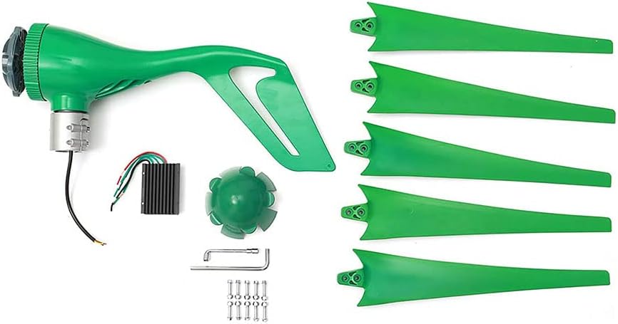 風力タービン、5枚羽根風力タービンジェネレーター 水平風力発電機 チャージコントローラー付き 風車 エネルギー タービン、24V (12V)