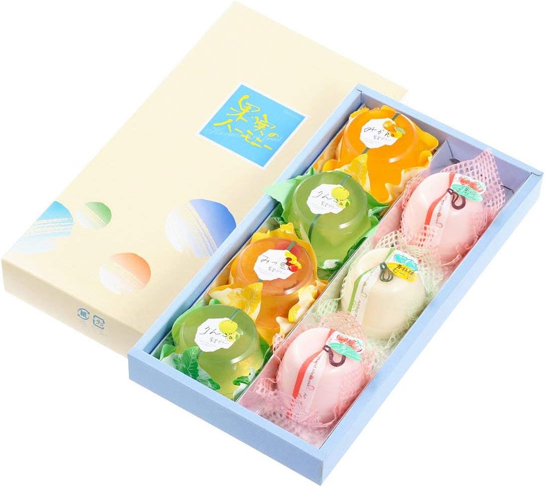 Onakamen Confectionery Gift, Jelly Gift, Japanese Confectionery Pudding Sojikan Fruit Jelly and Pudding Harmony, 7 Pieces (5 Types, 7 Pieces), Sweets