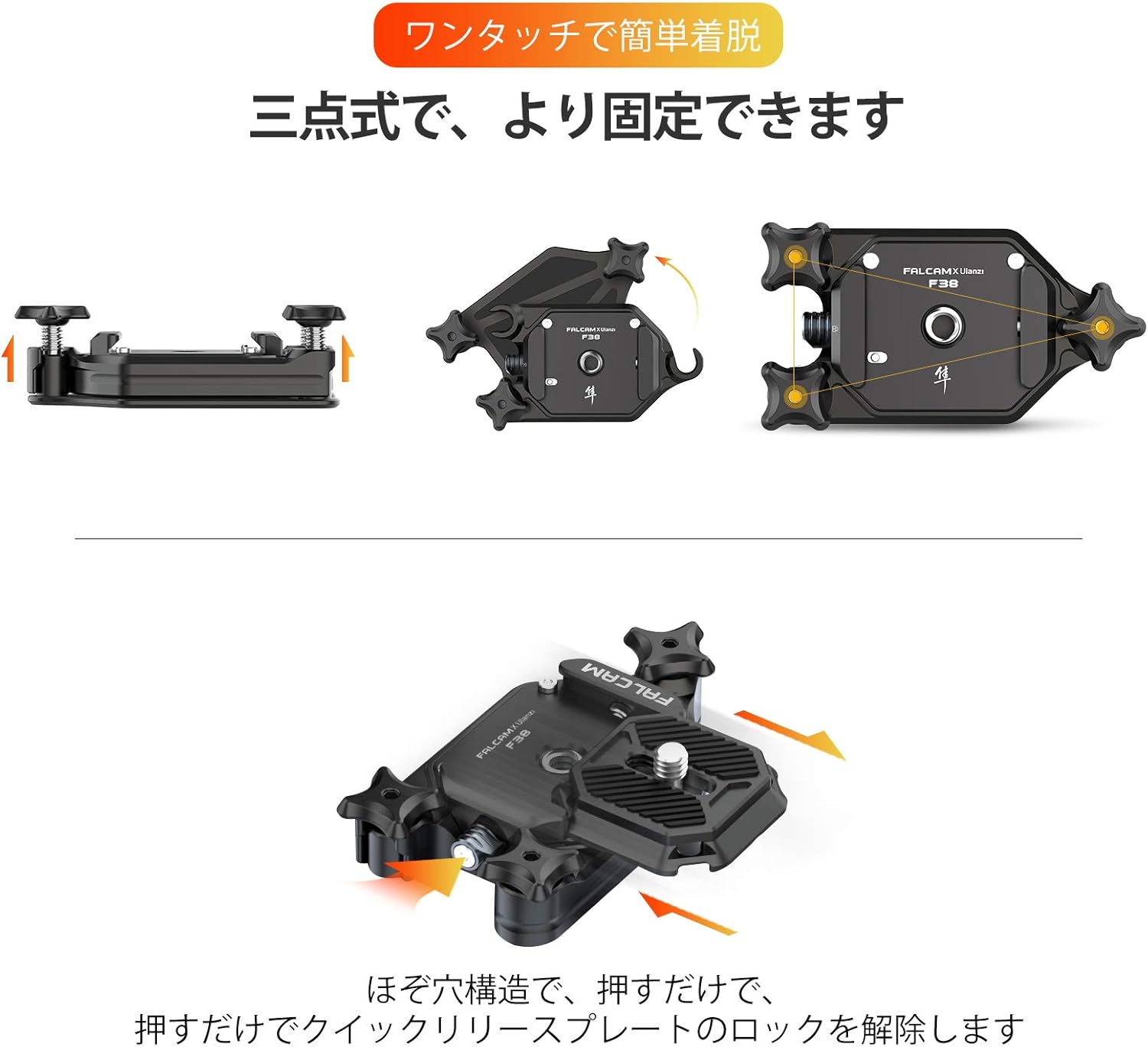 Ulanzi Camera Holster, Camera Holder, Backpack Clip, Capture Type, Arca-Swiss Standard 1/4 Screw Plate Quick Release Clamp, Easy On/Off Backpack, Waist Belt Clip for DSLR Digital SLR Camera Sony Canon