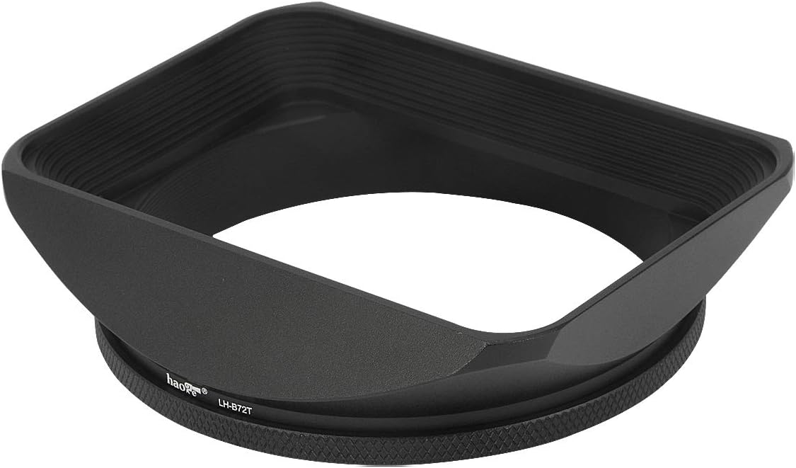 Haoge 72mm Square Metal Screw-in Mount Lens Hood Shade with Cap for Canon Nikon Sony Leica Leitz Carl Zeiss Voigtlander Nikkor Panasonic Fujifilm Olympus Lens and Other 72mm Filter Thread Lenses