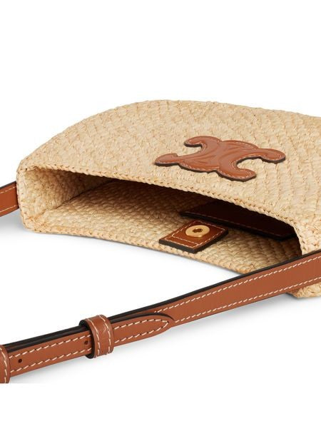 CELINE Medium Tilly bag in raffia and calfskin - Image 4