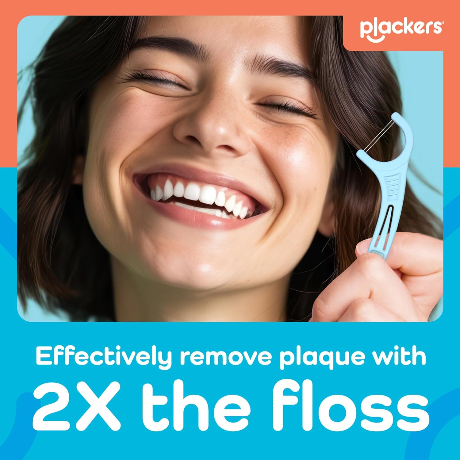 Plackers Twin Line - Púas de hilo dental de doble línea, fácil almacenamiento, sabor a menta fresca, 300 unidades