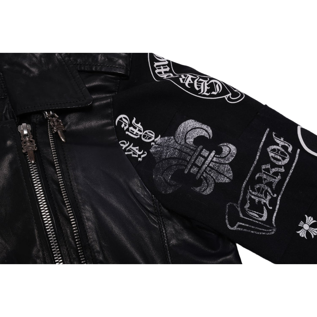 CHROME HEARTS WOMEN'S 'LAS VEGAS EXCLUSIVE' LEATHER BLACK BIKER JACKET