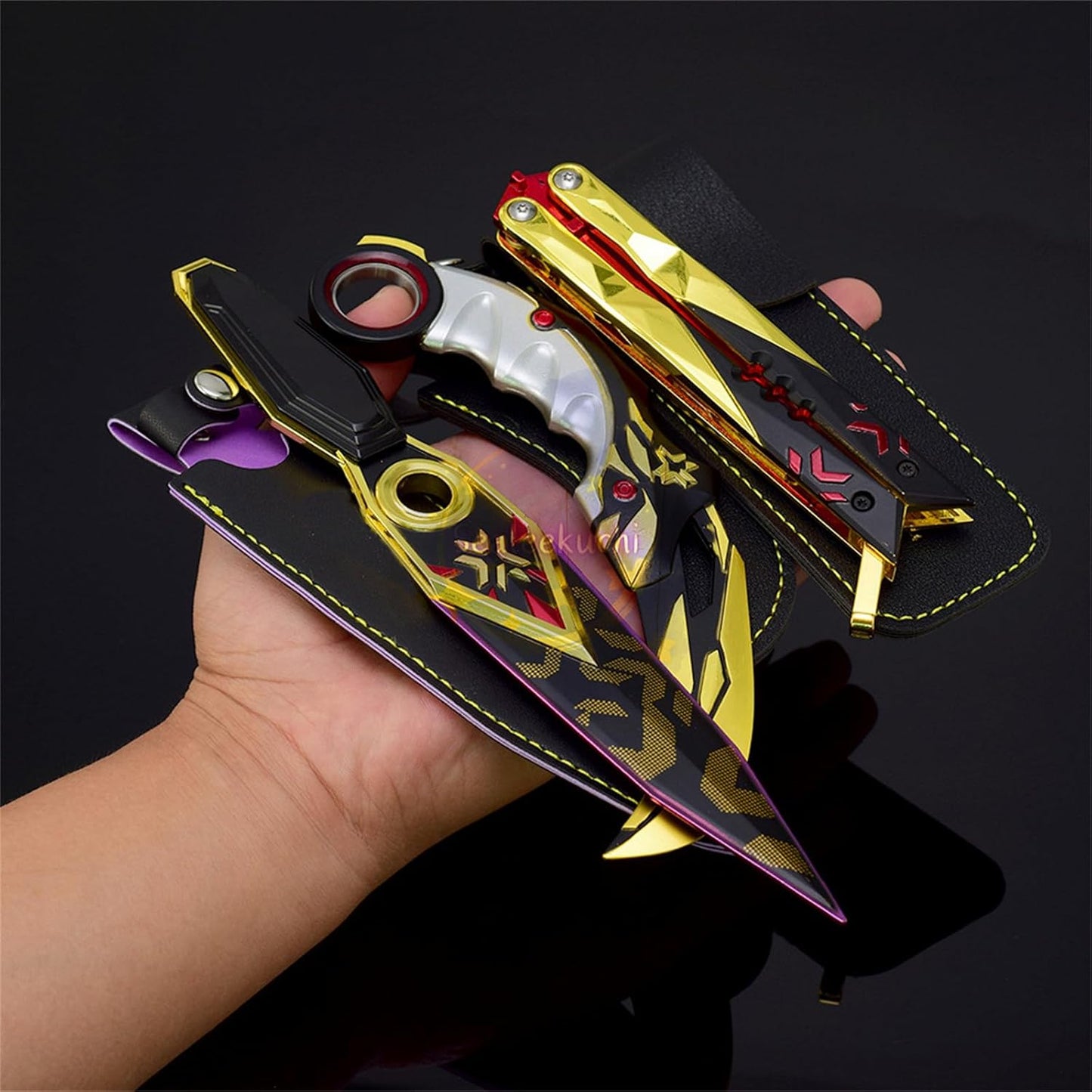Sealeekuchi Goods Valorand Column Bit + Butterfly Knife + Kunai 3-Piece Set Champions 2021 Column Bit 2022 Butterfly Knife 2023 Kunai Melee Weapon Toy Present Case Cosplay Tool Figurine Miniature