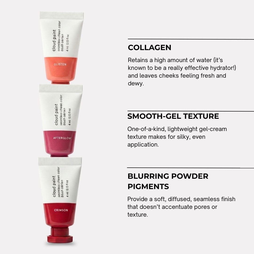 Glossier Mini Cloud Paint Blush Trio Holiday Gift Set: Crimson, Glisten & Afterglow