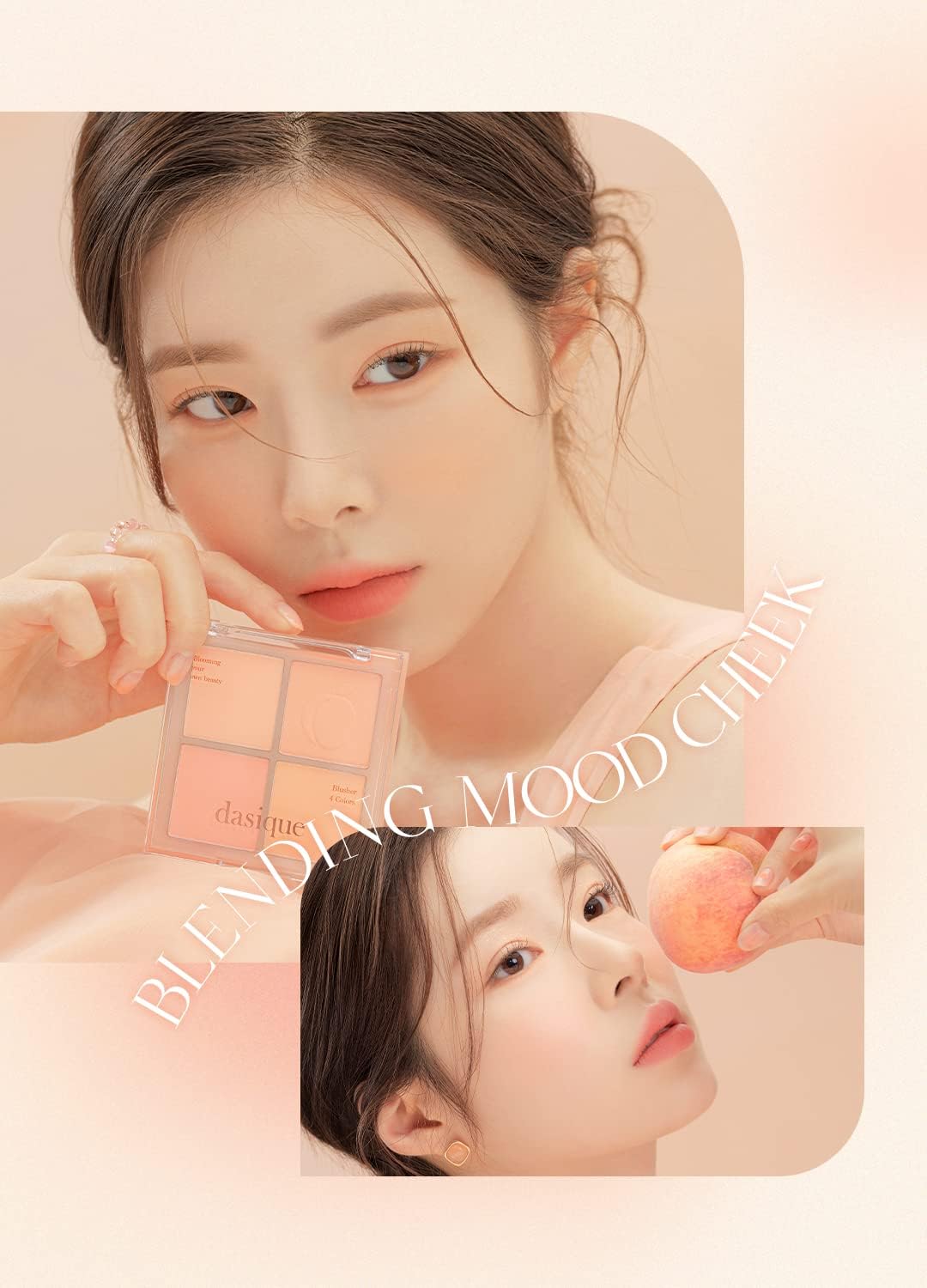 "Official" Daisy Blending Mood Cheek Blending Mood Cheek Blending Mood Cheek / Blusher Palette / 4 Colors Brusher / Yeve/Brevet / Warm Tone & Cool Tone/ Cheek Palette (03 Peach Blending 03 Peach