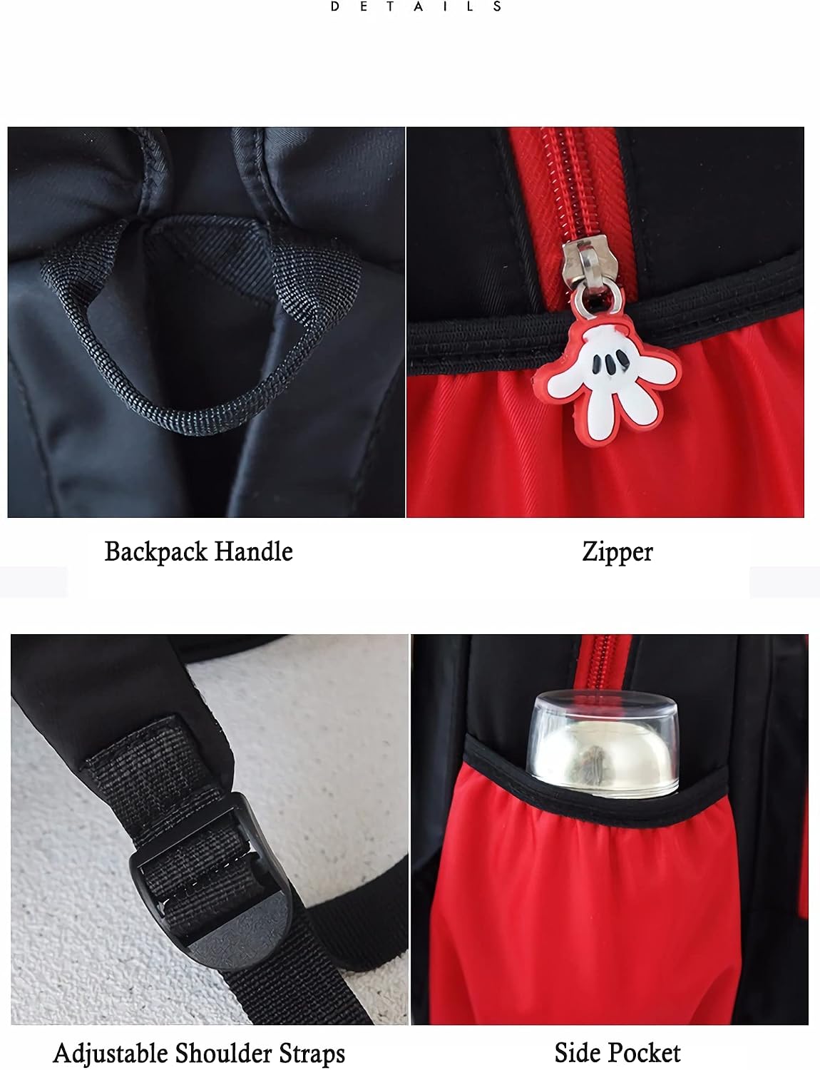 Lindas mochilas mini, bolsa de dibujos animados roja, mochila de viaje con moño de orejas de ratón, Mochilas Daypack