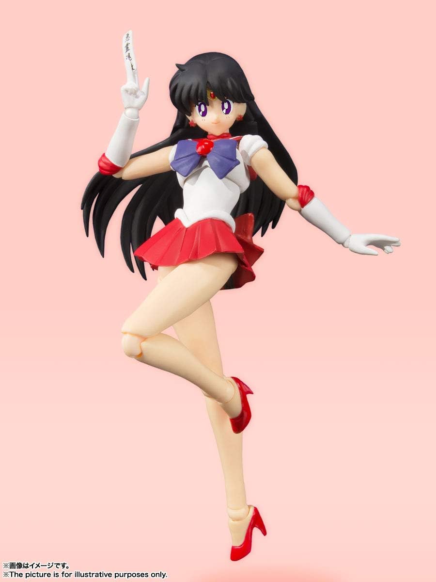 S.H. Figuarts Sailor Moon Sailor Mars Animation Color Edition (Resale Version), Approx. 5.5 inches (140 mm), PVC & ABS Pre-painted Action Figure