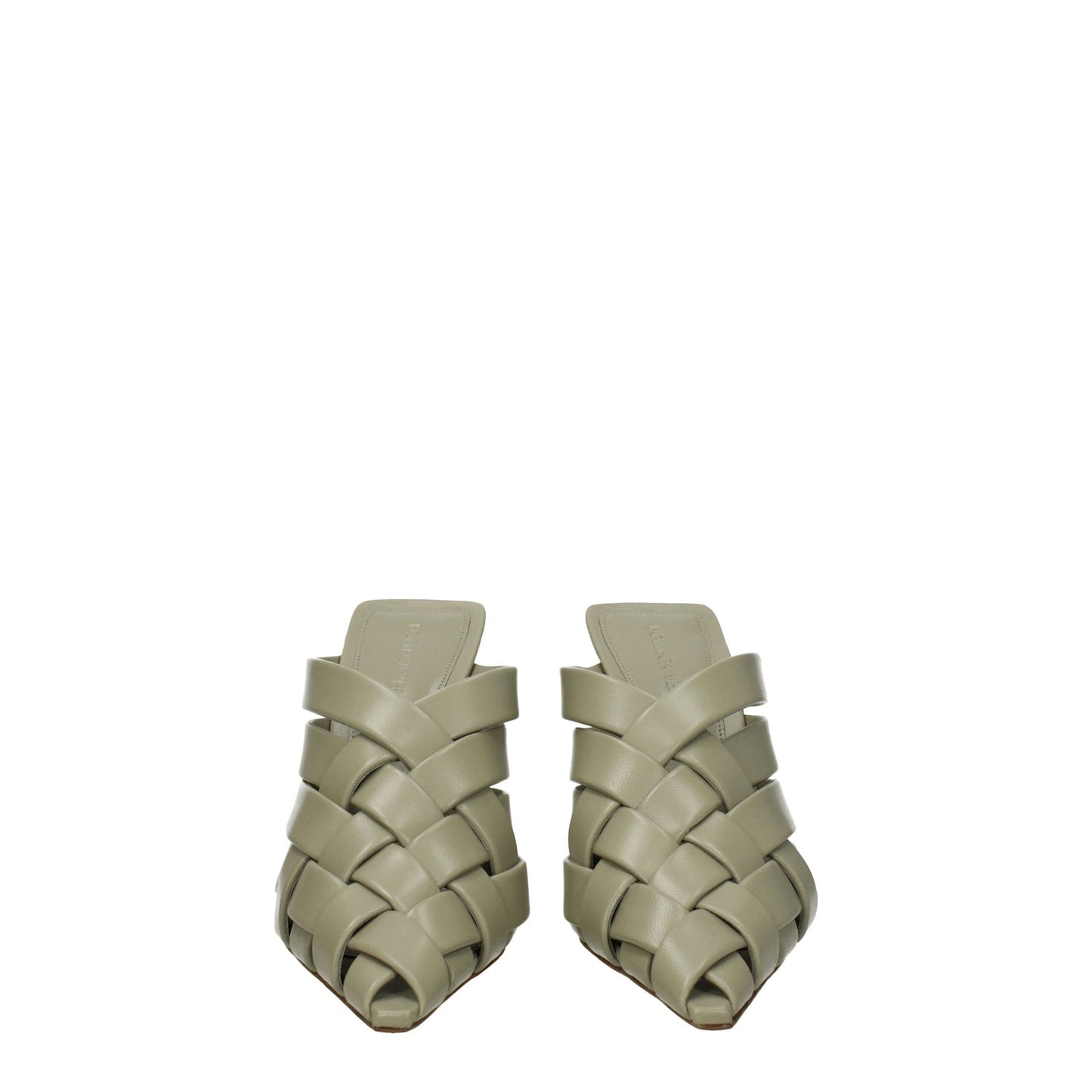 Bottega Veneta Sandals Women Leather Green/Travertine - Image 4