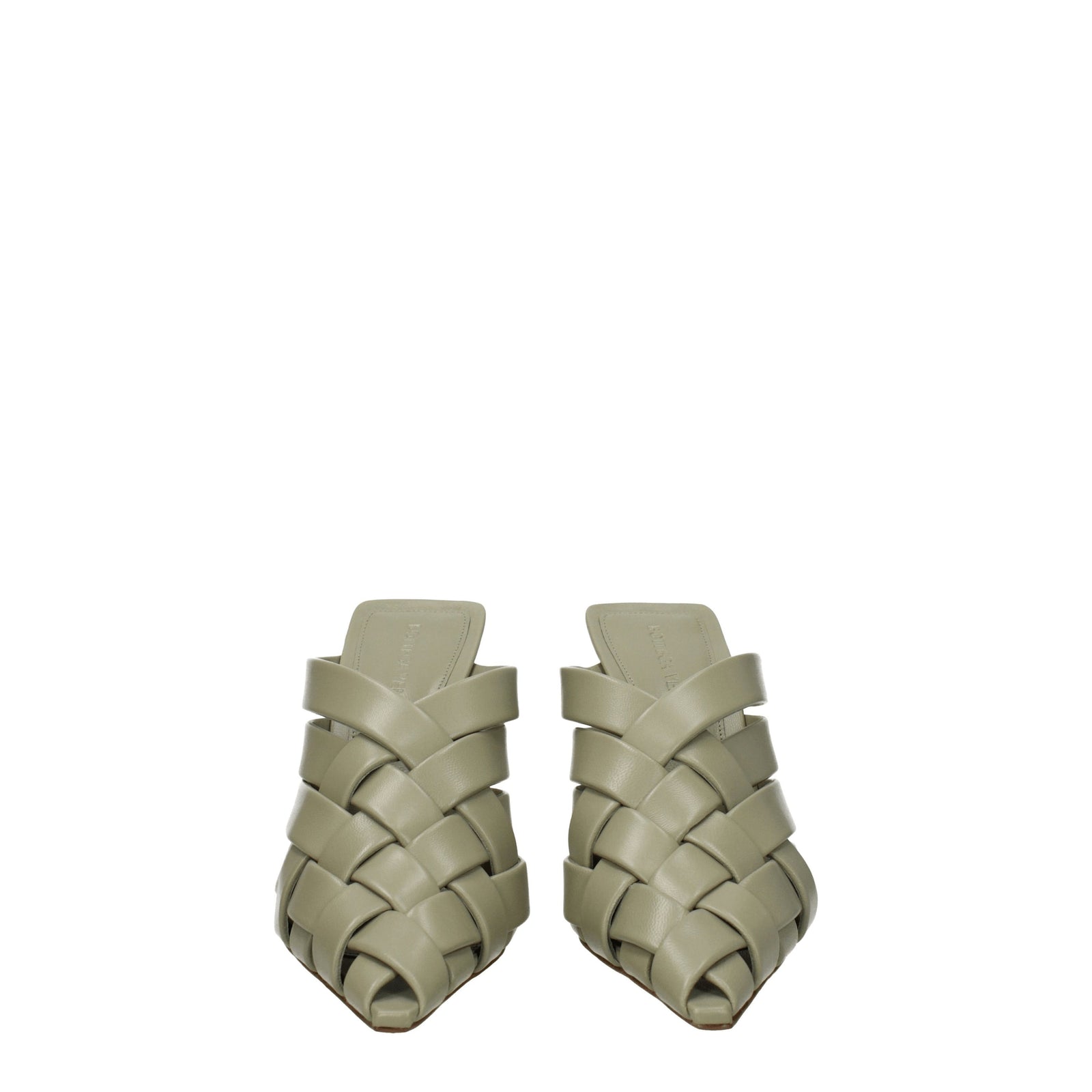 Bottega Veneta Sandals Women Leather Green/Travertine - Image 4