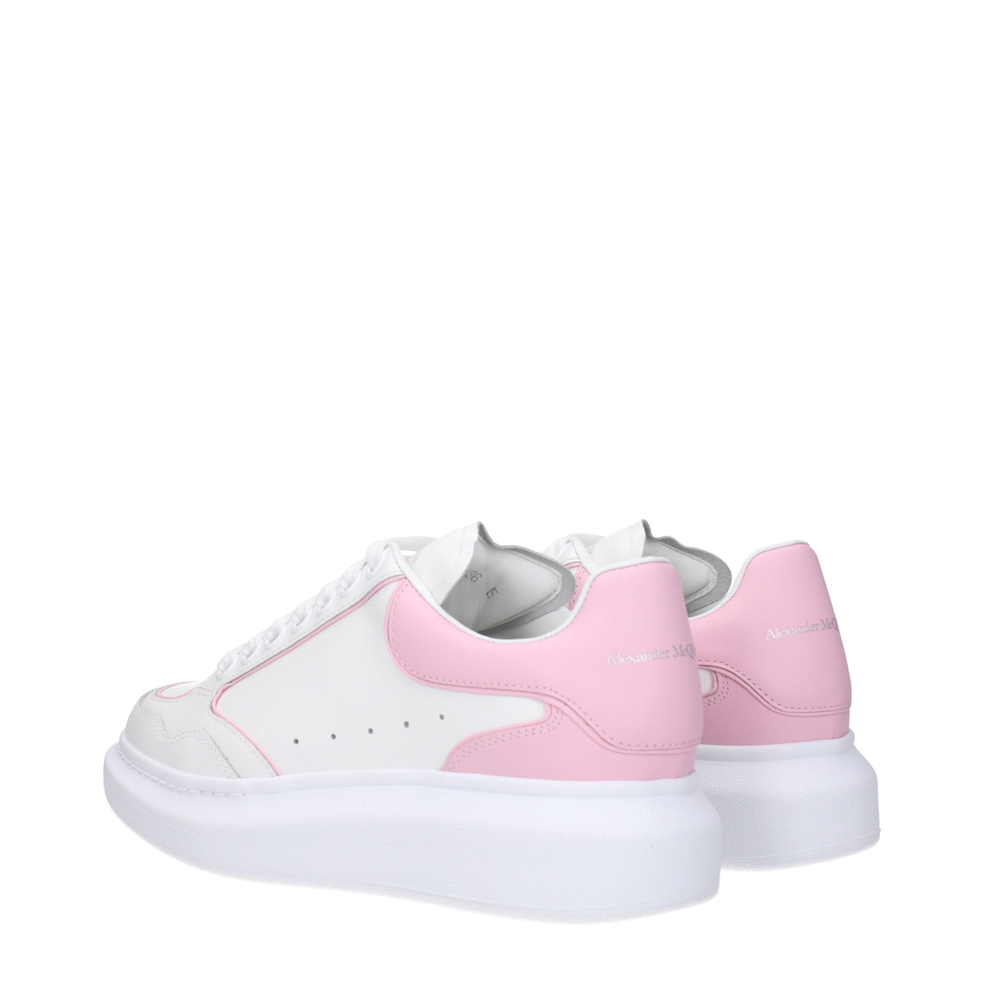 Alexander McQueen アレクサンダーマックイーンスニーカーラリーレザーレザーホワイト/ピンクソフト - Image 4