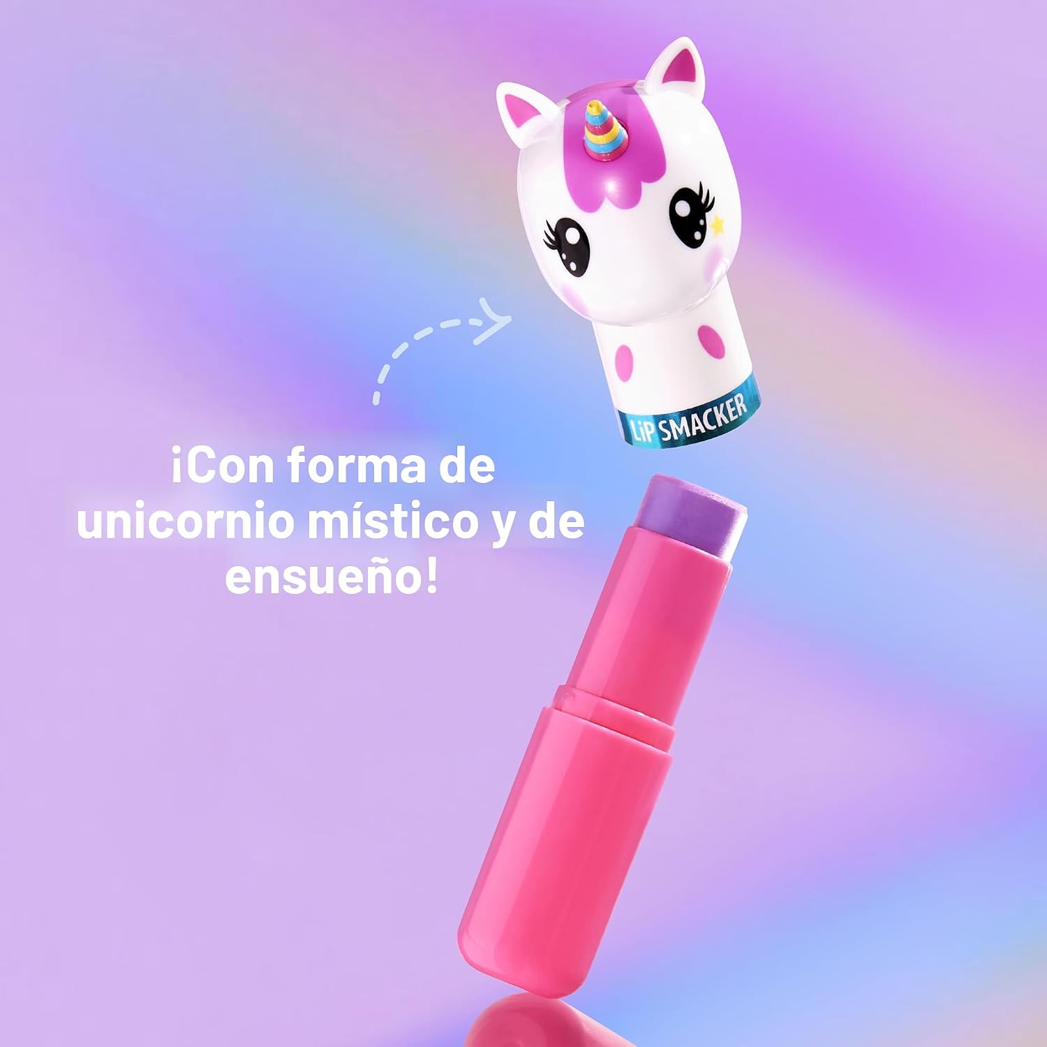 Lip Smacker Lippy Pals Unicorn, Bálsamo labial con sabor hidratante y suavizante de brillo suave, sabores deliciosos hidratantes y protectores, libre de crueldad y vegano - Magia de unicornio