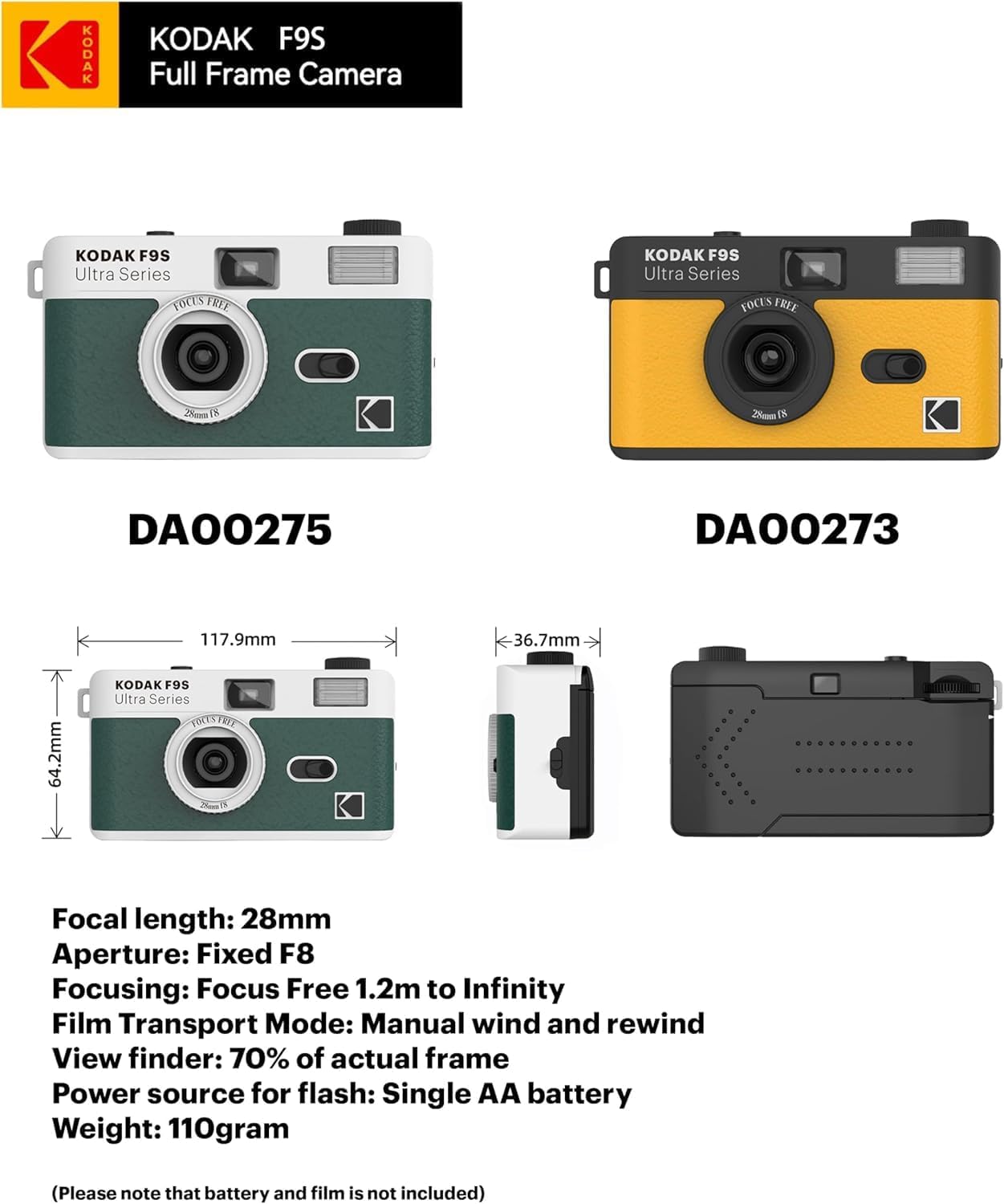 KODAK Film Camera ULTRA F9S (Genuine Domestic Product) (GREEN/WHITE)