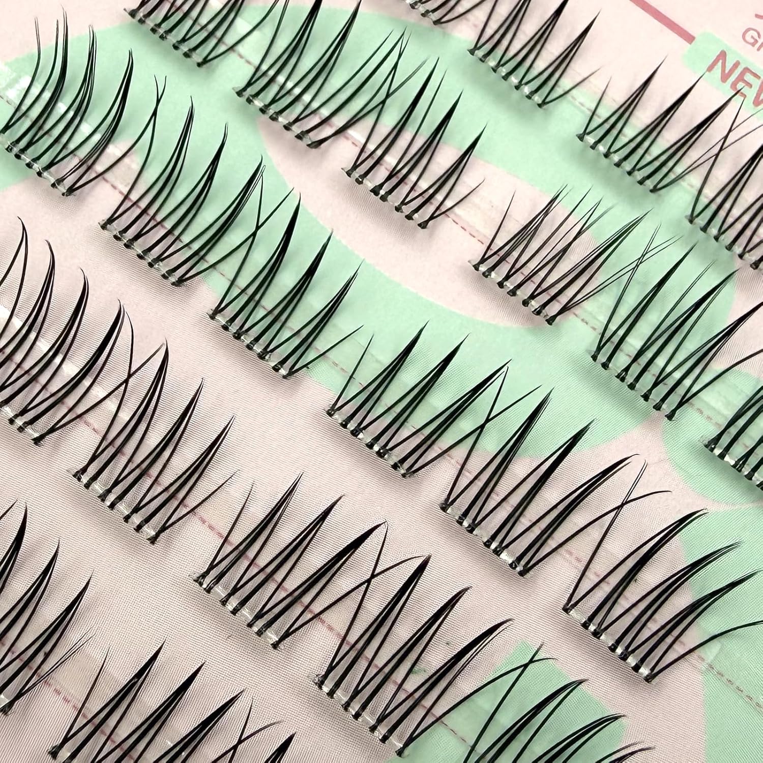 Glueless Cluster False Eyelashes, Natural, Volume Eyelashes, 36 Pieces, Length 0.4 - 0.5 inches (10 - 12 mm), Easy to Put on for Beginners, Lightweight, Natural Eyelashes