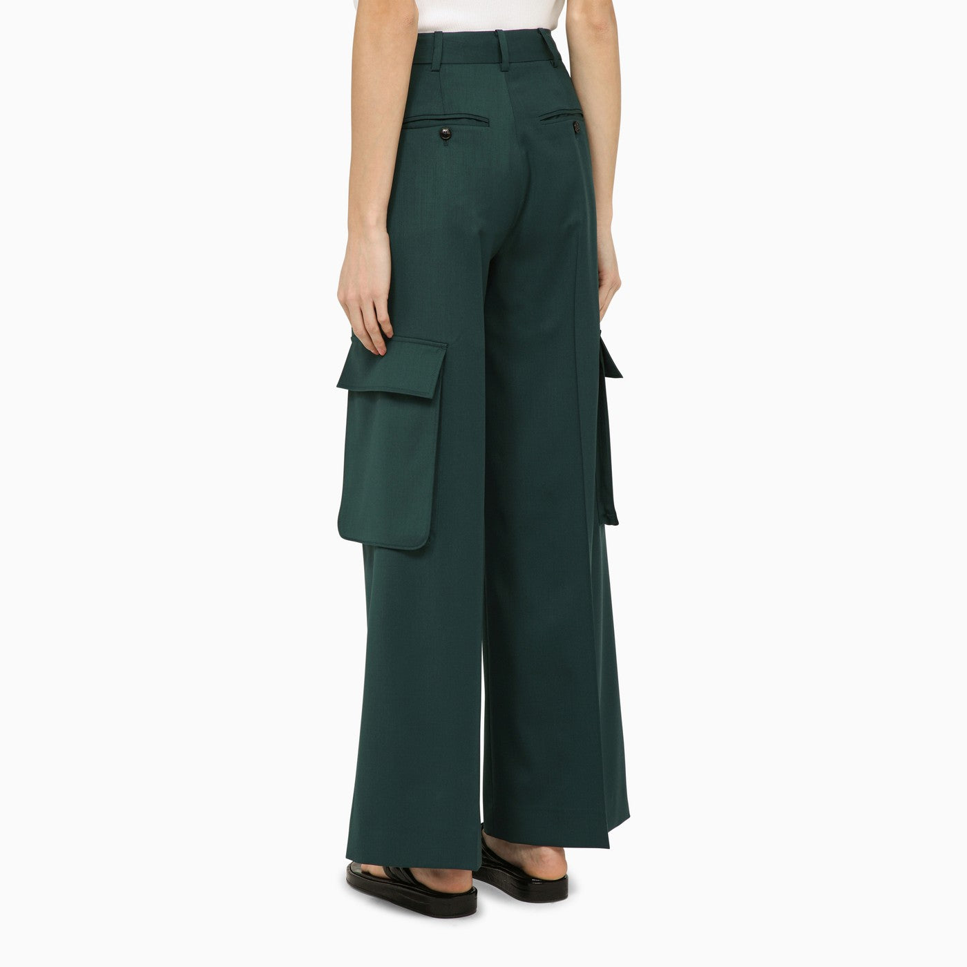 Amiri アミリフォレストグリーンウールのズボン - Image 4