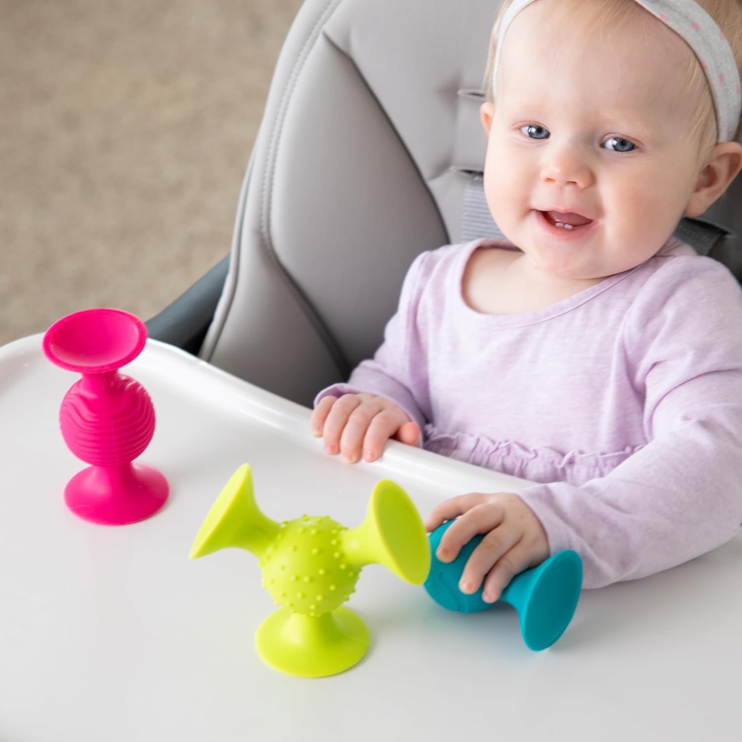 ファットブレイン(Fat Brain Toys) 赤ちゃんおもちゃ ピップスクイグズ 3個セット 吸盤付き FA089-1 正規品