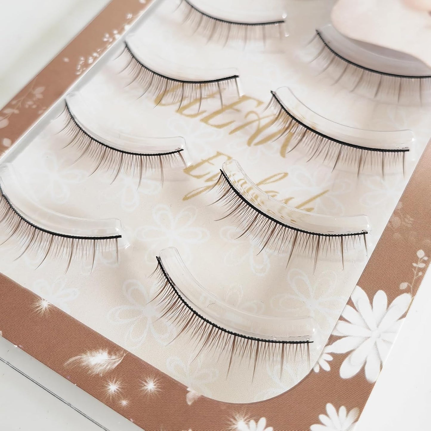 Brown False Eyelashes Natural 3D 3D Matsueku 5 Pairs (D05)