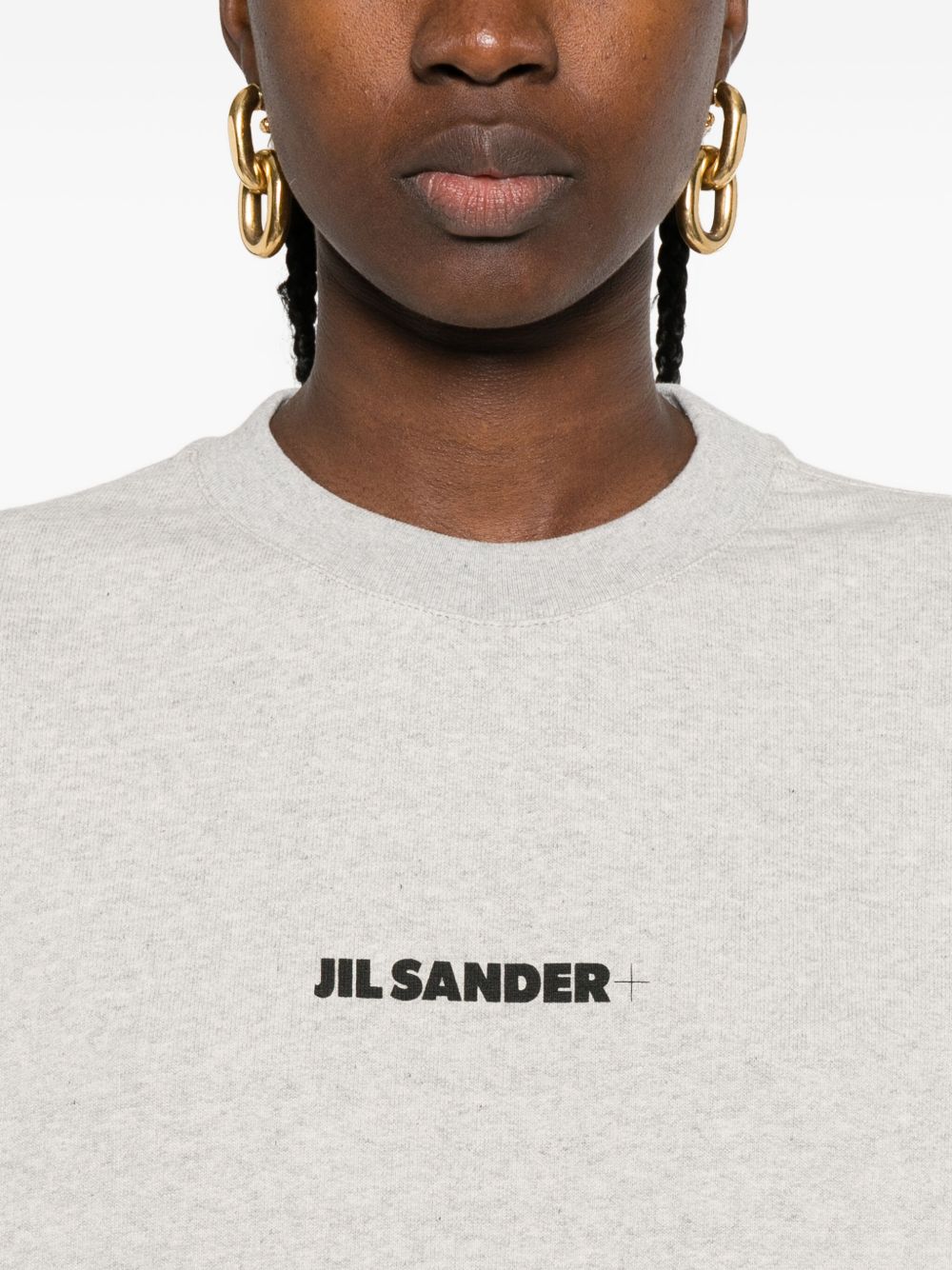 Jil Jil Sander Plus Logo Cotton Crewneck Sweatshirt - Image 4