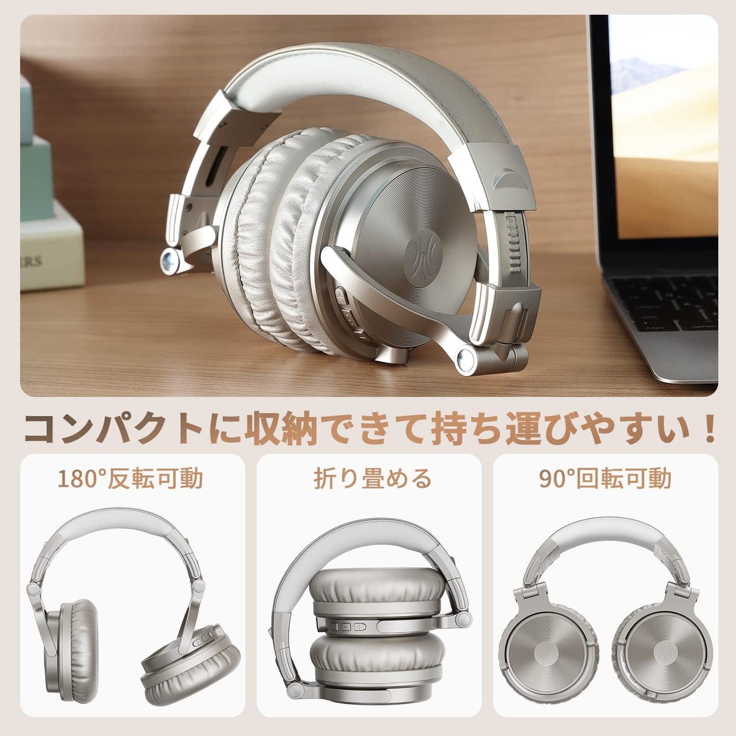 OneOdio ProC Wireless Headphones, Bluetooth Headphones Wired/Wireless Dual-Use, Enhanced Bass, Bluetooth 5.2, AAC Compatible, 110 Hours Playtime, Built-in Microphone