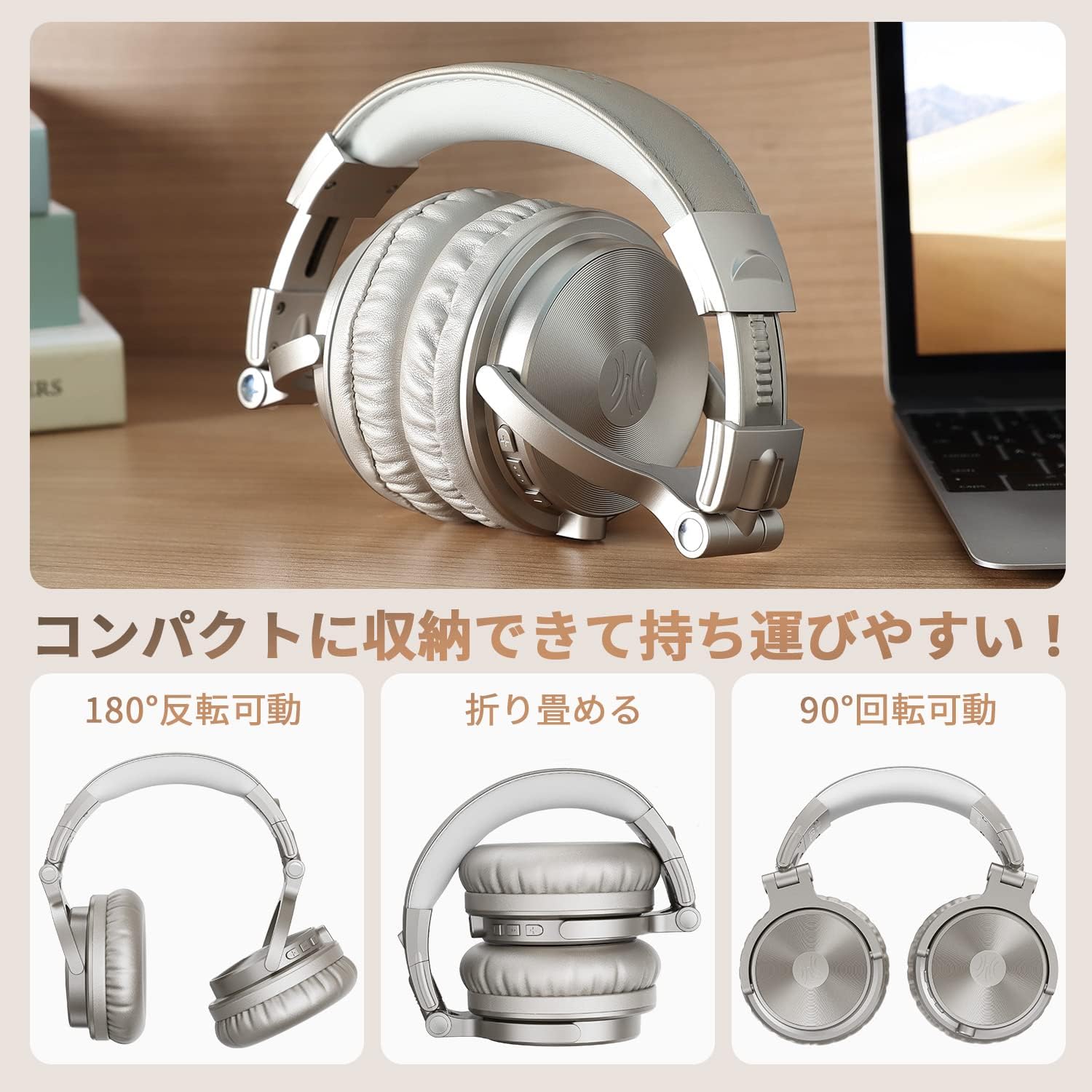 OneOdio ProC Wireless Headphones, Bluetooth Headphones Wired/Wireless Dual-Use, Enhanced Bass, Bluetooth 5.2, AAC Compatible, 110 Hours Playtime, Built-in Microphone
