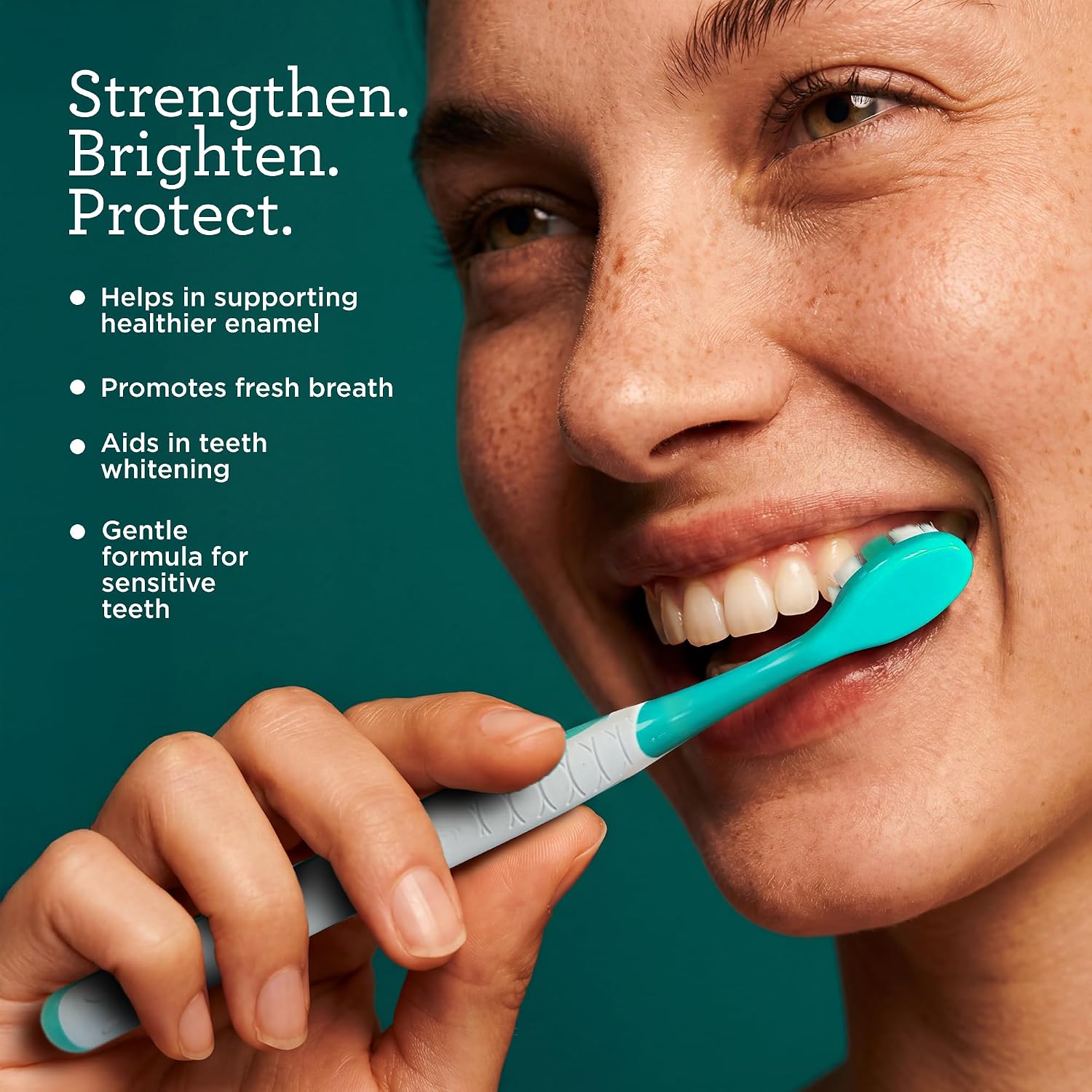 GuruNanda Pasta de dientes con hidroxiapatita, libre de SLS y fluoruro, pasta de dientes blanqueadora con raspador de lengua y exprimidor - Refresca la respiración, combate la placa - CocoMint natural