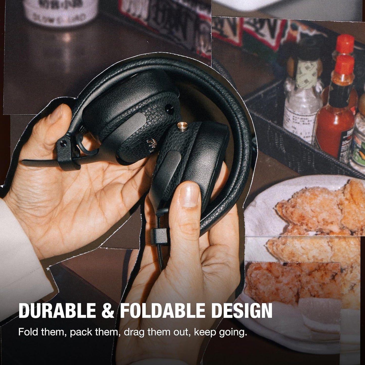 Marshall Wireless Noise Cancelling On-Ear Headphones, Milton A.N.C, Black, Bluetooth, 50 Hours of Continuous Playback, Call Support