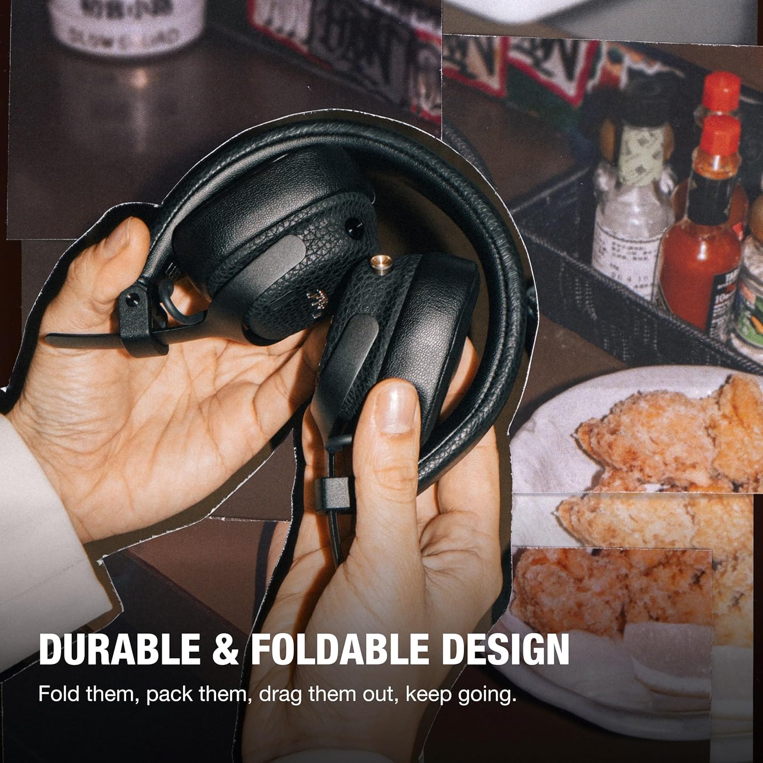 Marshall Wireless Noise Cancelling On-Ear Headphones, Milton A.N.C, Black, Bluetooth, 50 Hours of Continuous Playback, Call Support