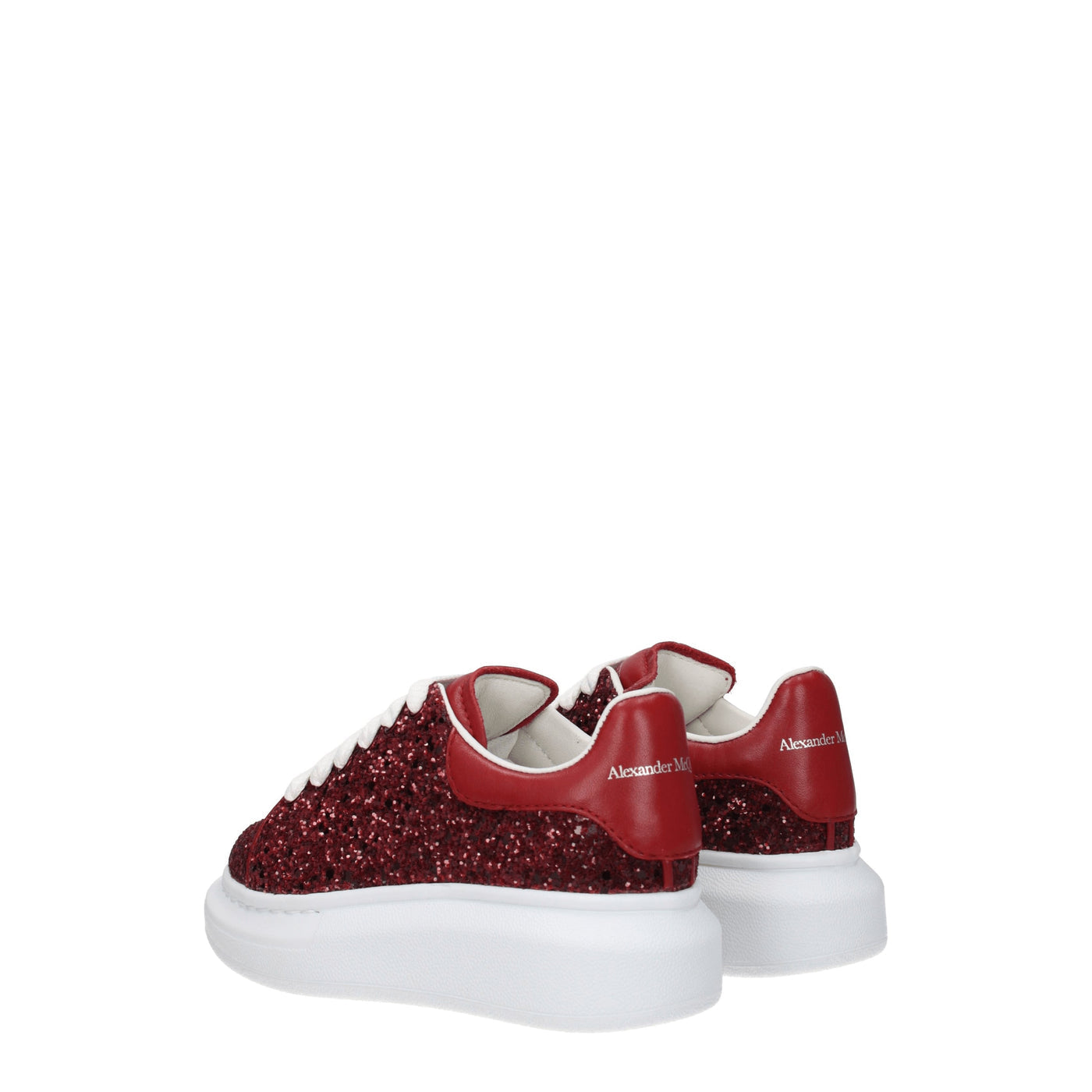 Alexander McQueen アレクサンダーマックイーンギフトのアイデアスニーカーキッズレディースグリッターレッド/カーネーション - Image 4