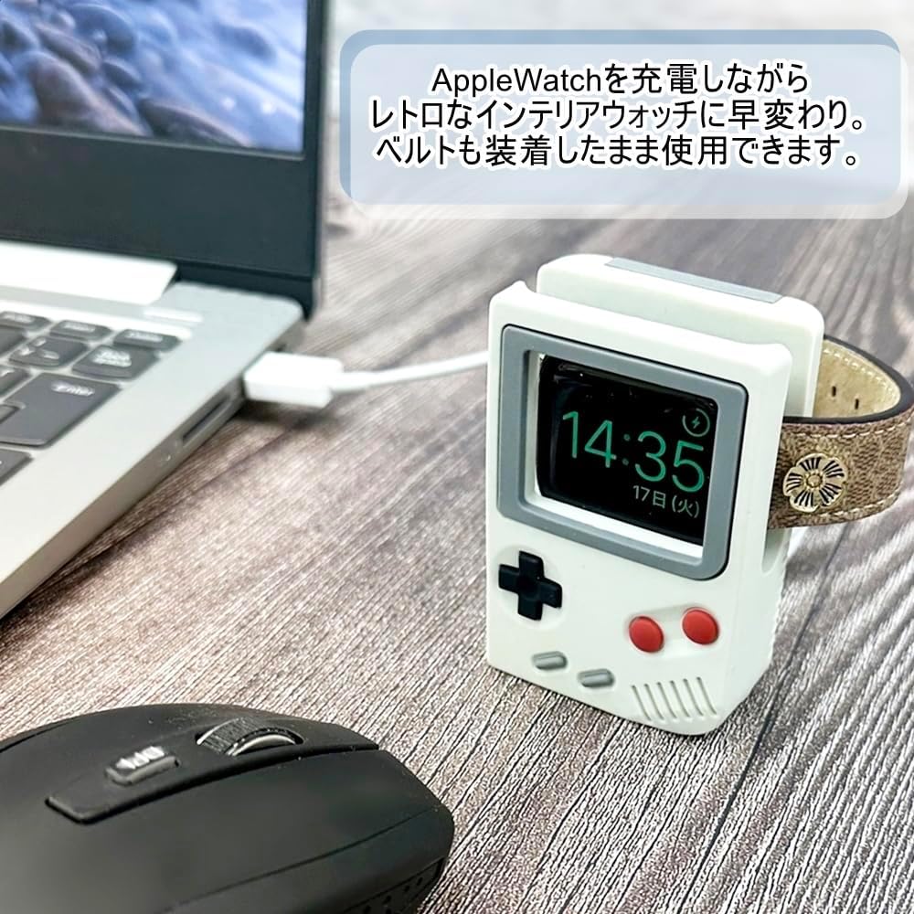 Apple Watch Charging Stand, Game Console Type, Apple Watch Stand, Apple Watch Charger, Compatible with All Models, Tabletop, Interior, [Parallel Import] (no.4, Red)