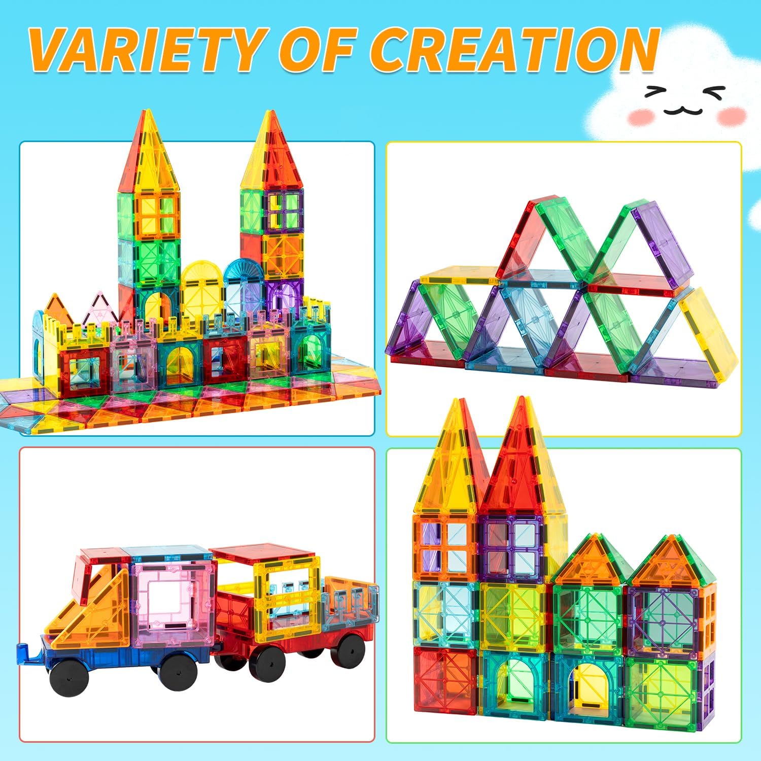 110 Pcs Magnetic Building Blocks Magnet Toys Children Educational Toys Magnet Blocks Magnetic Toys Birthday Present Christmas Gift