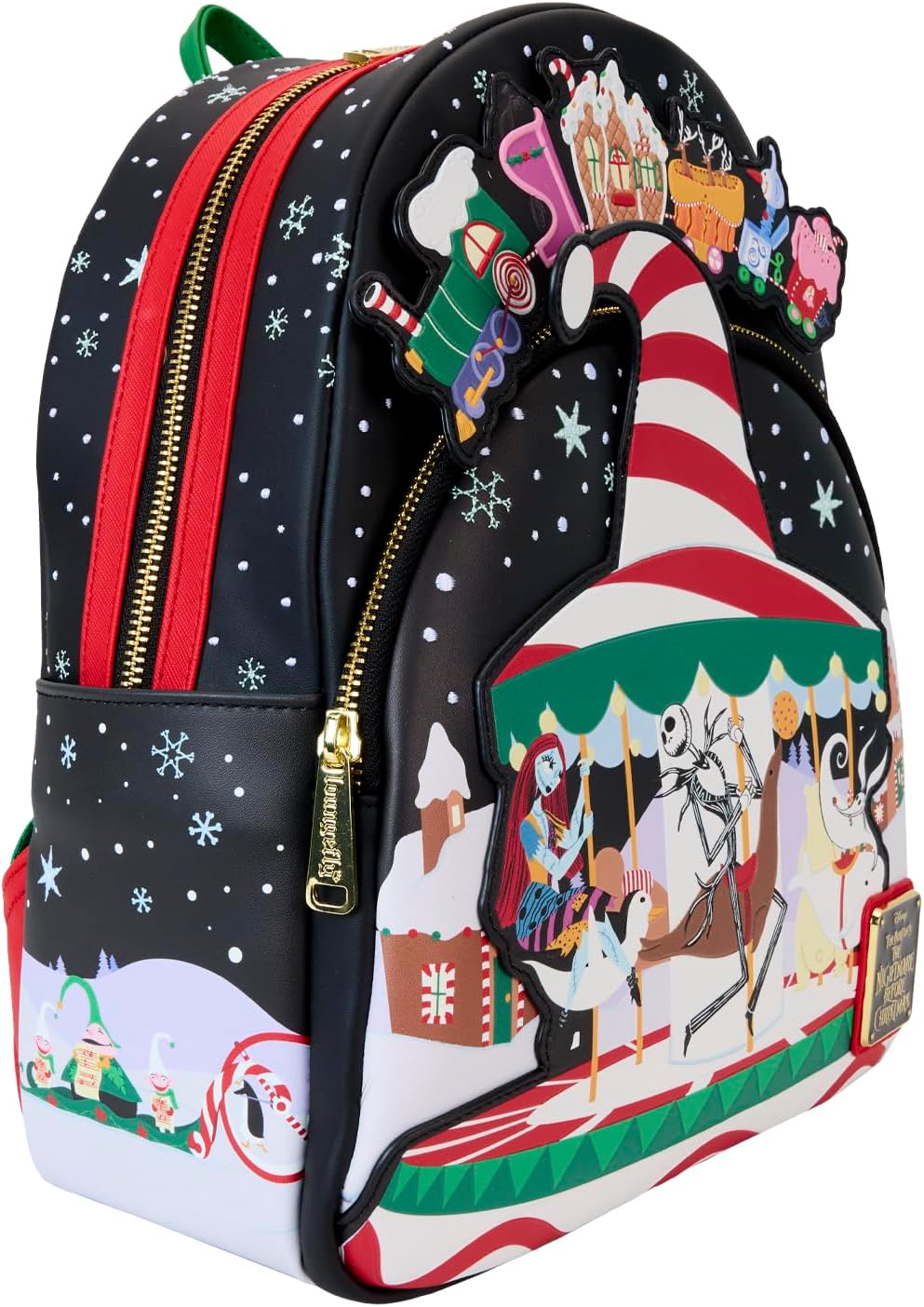 Loungefly Disney NBC Journey To Christmas Town Mini Backpack, Ocean Tides, Ocean Tides, One Size