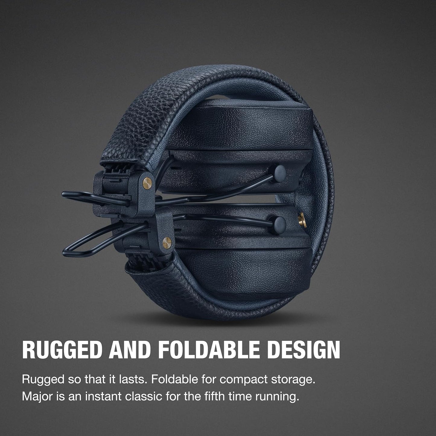 Marshall Wireless On-Ear Headphones Major V Midnight Blue Bluetooth / 100 Hours Continuous Playback / Qi Charging Compatible / Call Support [Domestic Genuine Product]